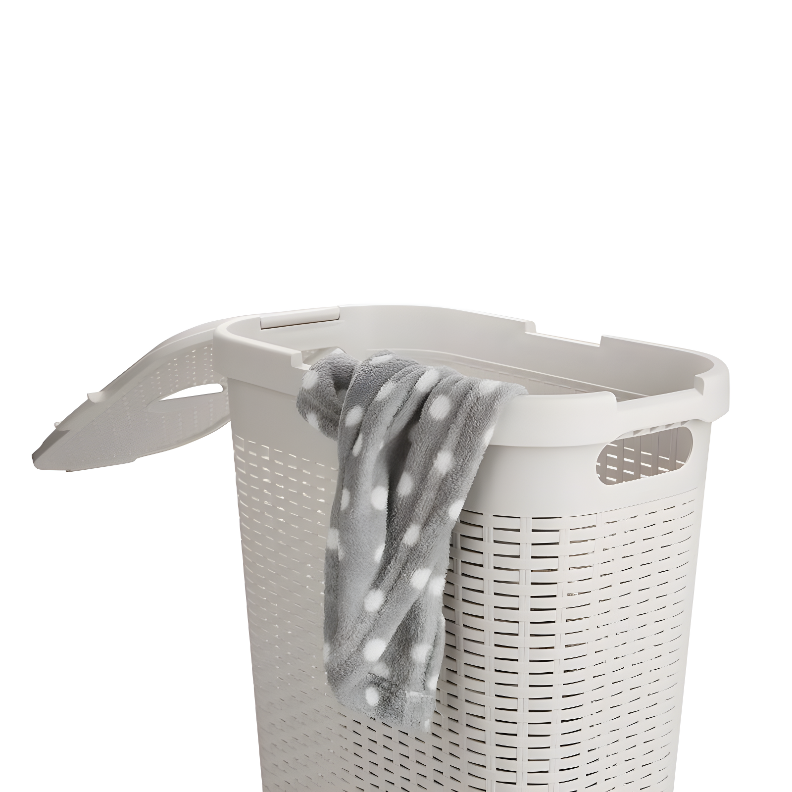 Mind Reader Mind Reader 40L Slim Laundry Hamper, Clothes Basket, Lid, Wicker Design, Plastic