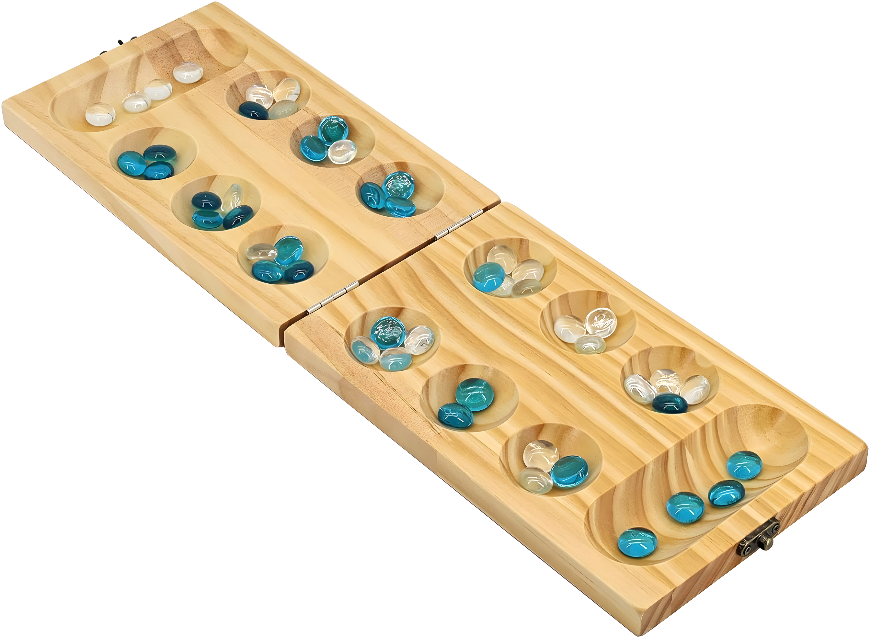 YUNLIGHTS Wooden Beads Game Set with Folding Board for Kids and Adults Assorted Color Smooth Surface 1 Set