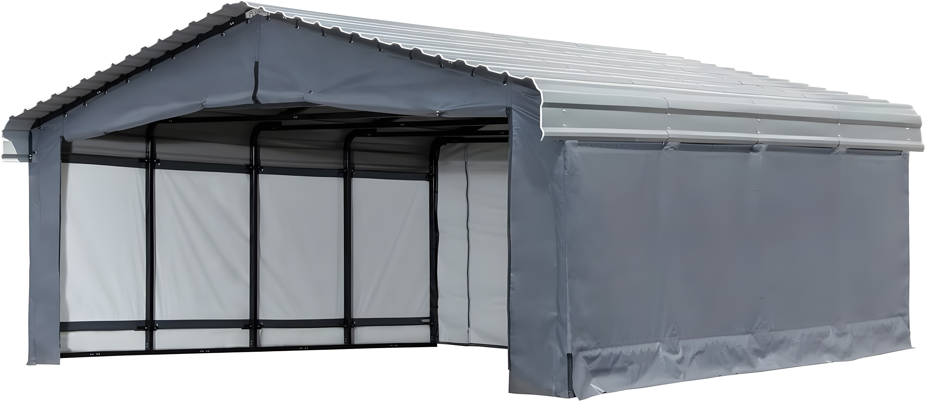 Arrow Carports Enclosure Kit for Galvanized Steel Carport, Fabric Carport Wall Panels, 20' x 20' x 7'