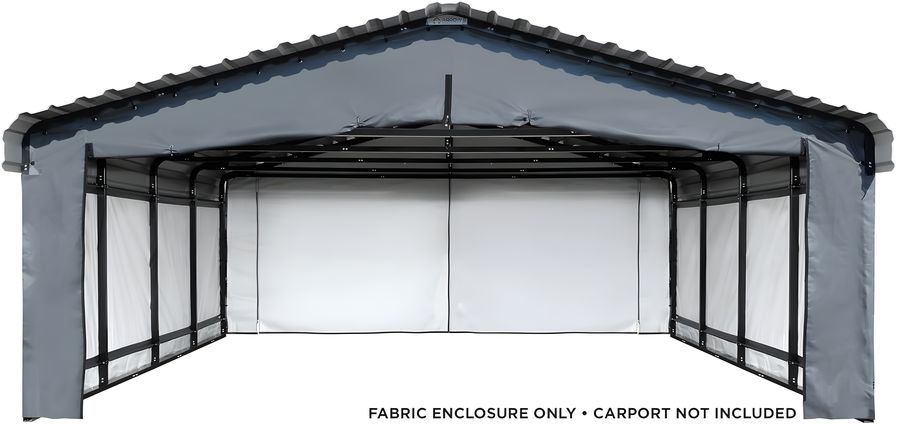Arrow Carports Enclosure Kit for Galvanized Steel Carport, Fabric Carport Wall Panels, 20' x 20' x 7'