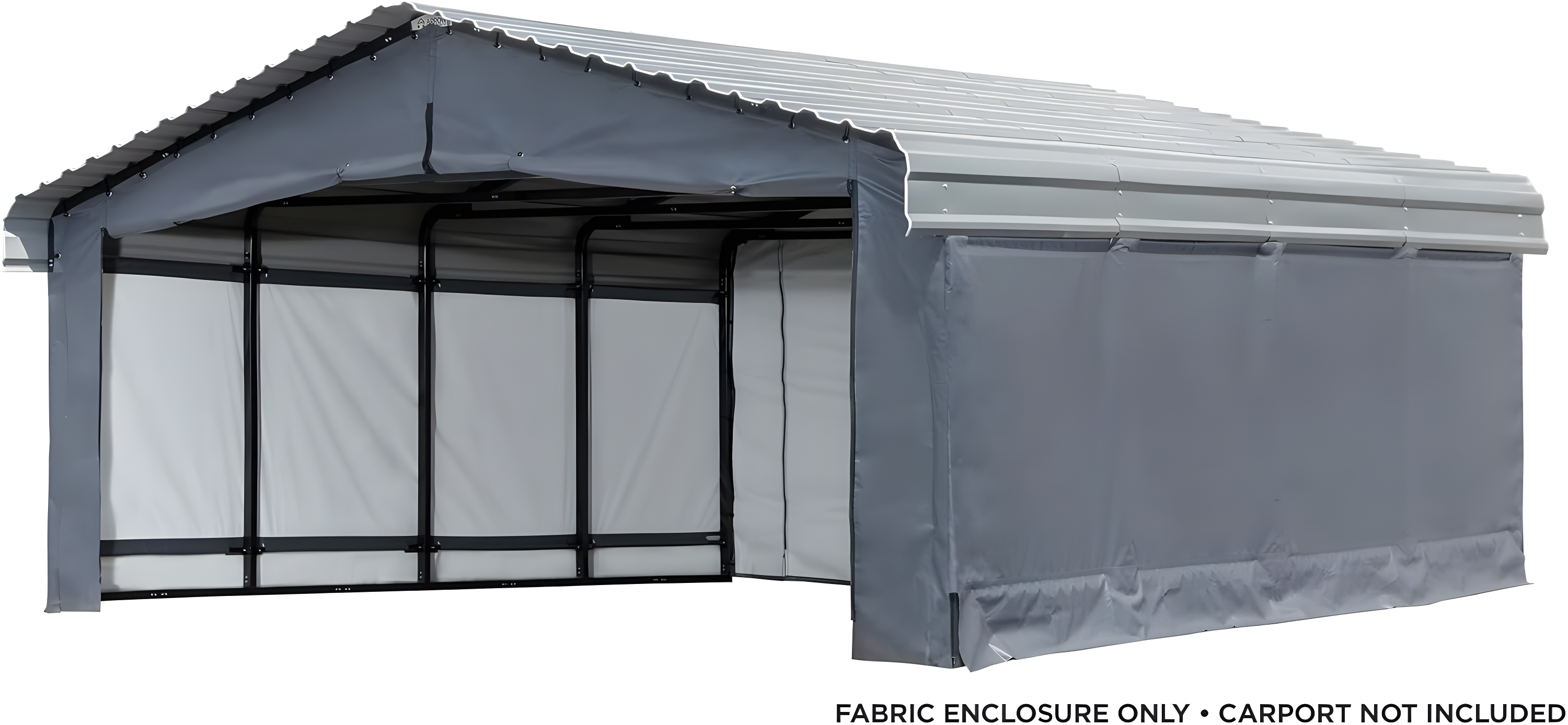 Arrow Carports Enclosure Kit for Galvanized Steel Carport, Fabric Carport Wall Panels, 20' x 20' x 7'
