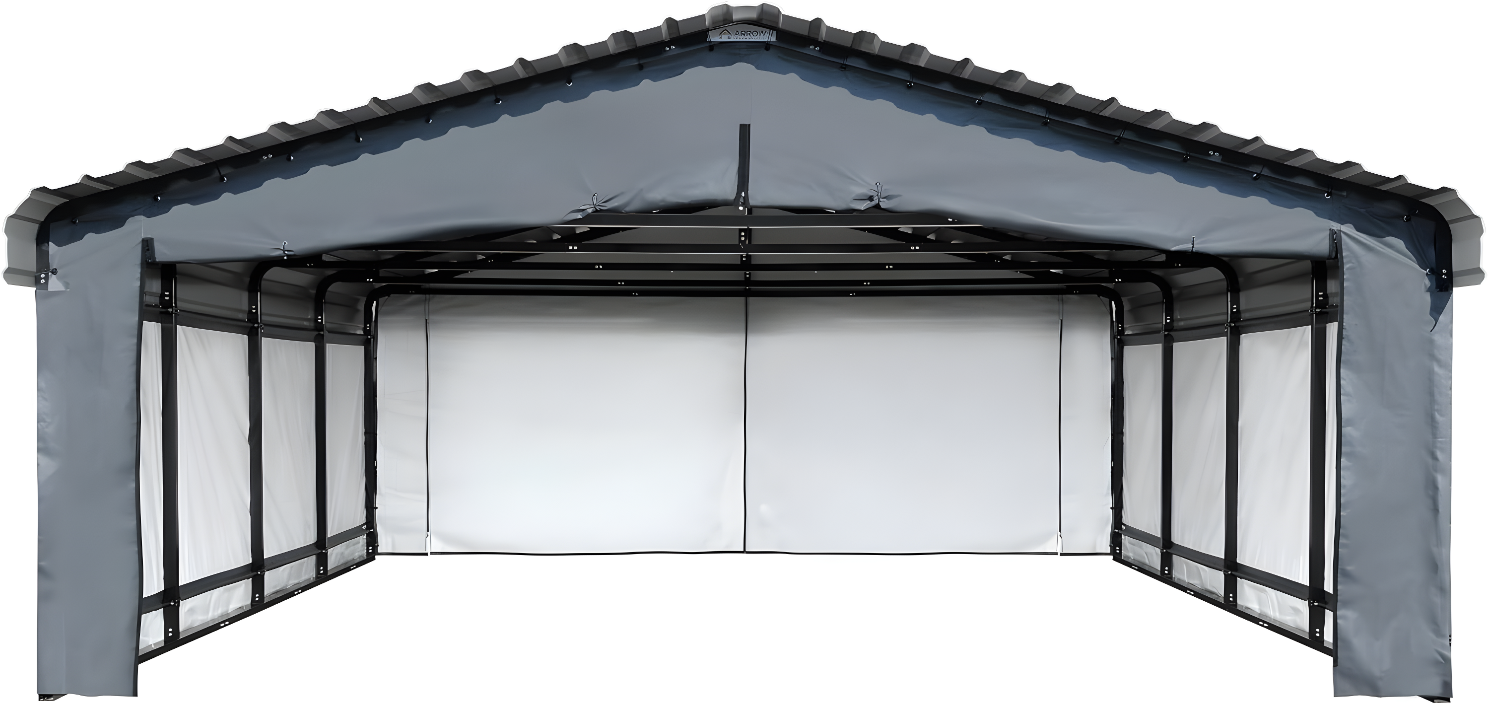 Arrow Carports Enclosure Kit for Galvanized Steel Carport, Fabric Carport Wall Panels, 20' x 20' x 7'