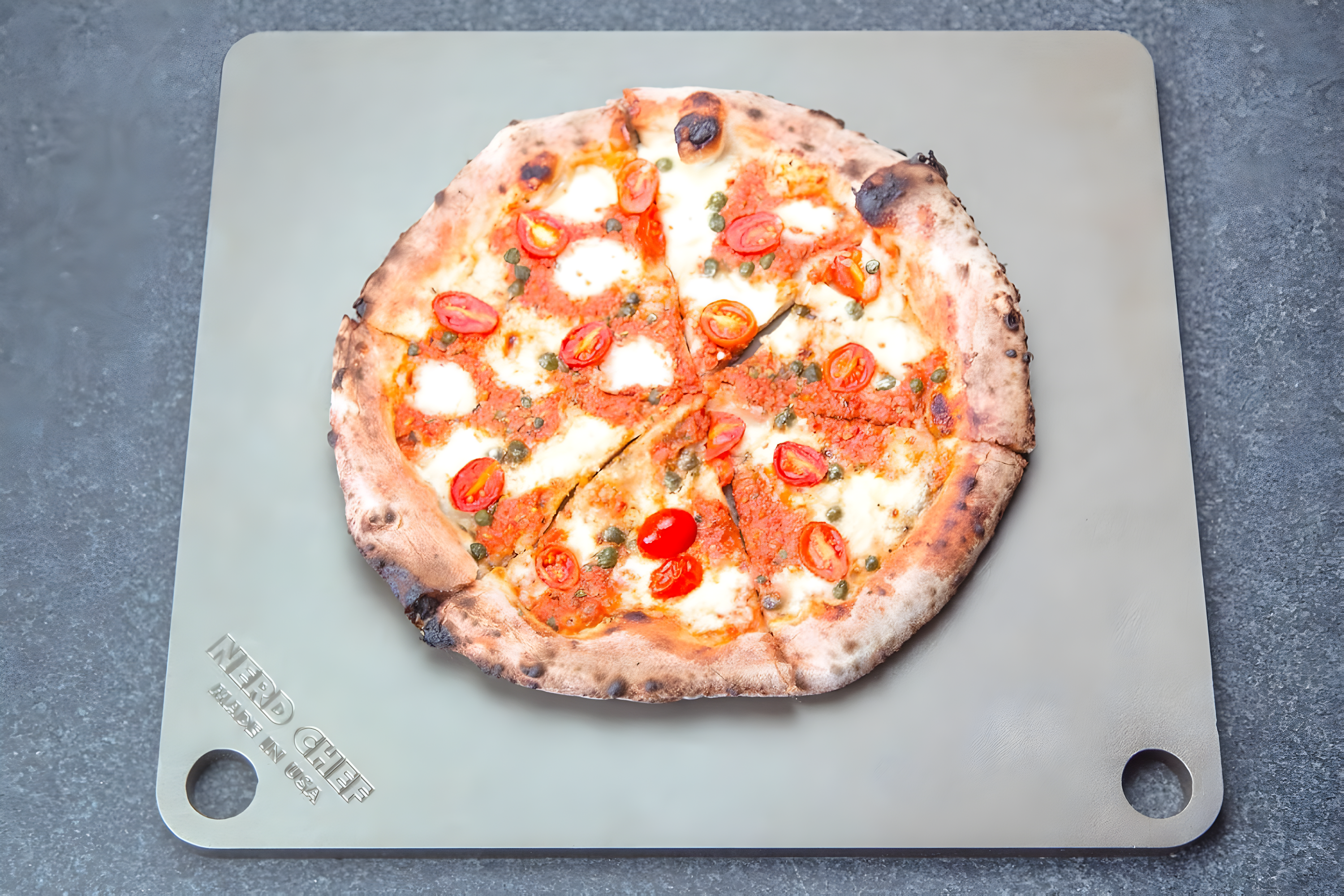 High-Performance Steel Pizza Baking Stone with Flaxseed Oil Seasoning