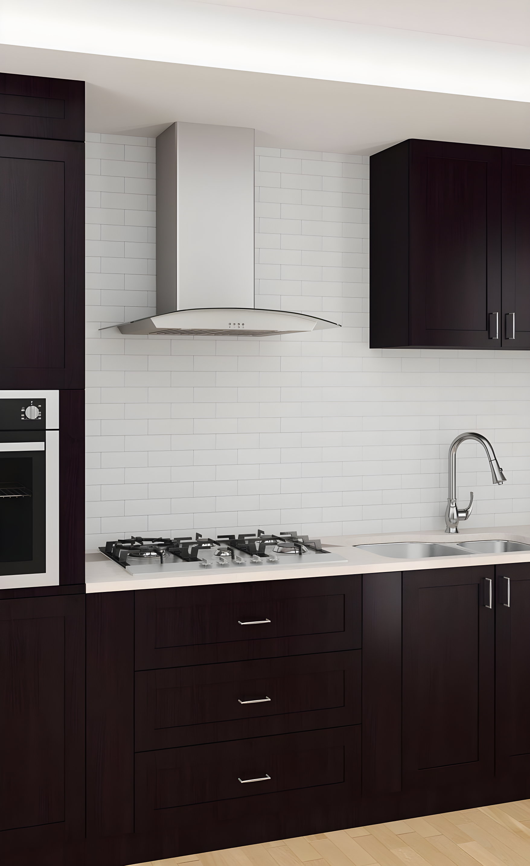 Ancona AN0111-3604 Tornado II 36" 600 CFM Ducted Wall Mount Glass Canopy Range Hood in Stainless Steel