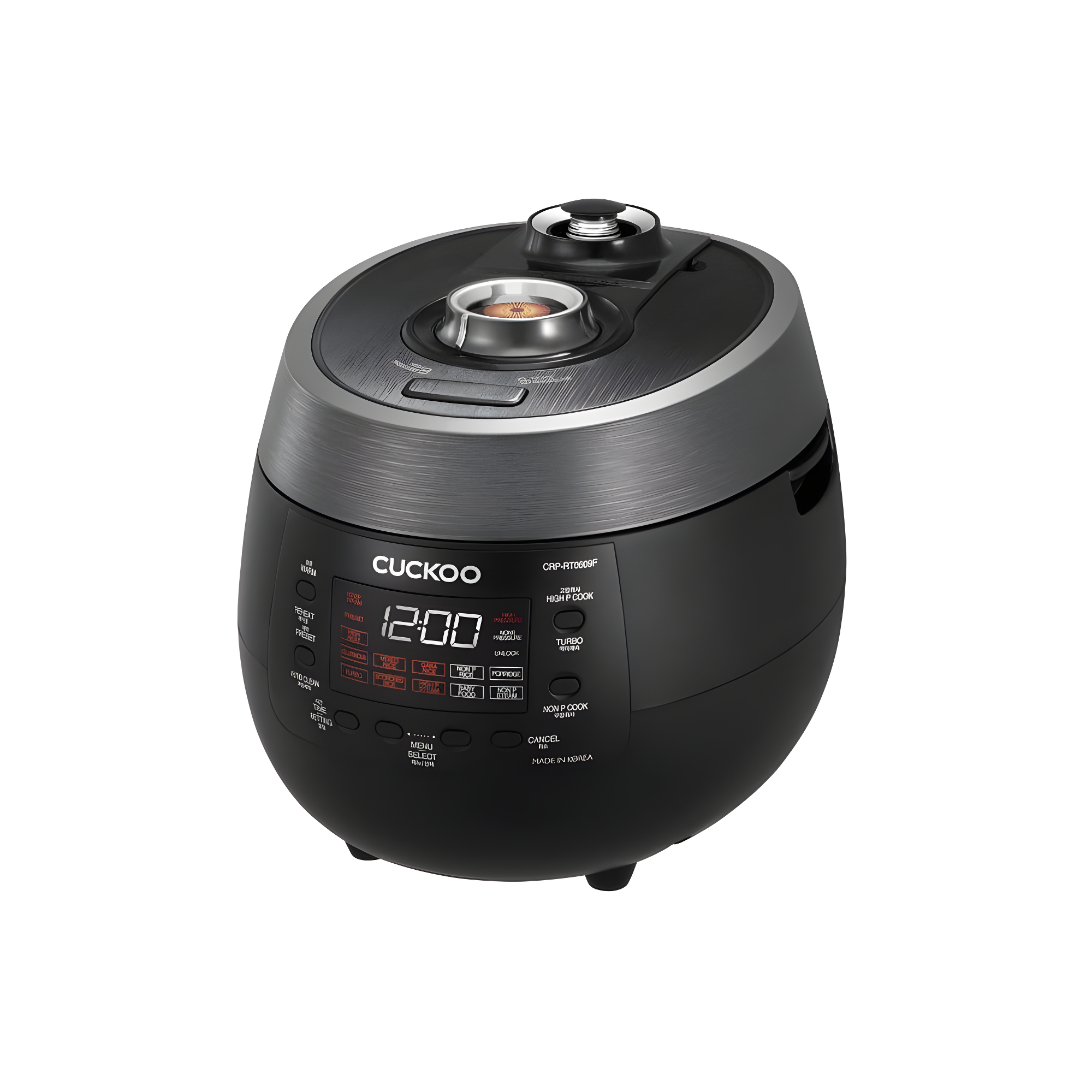 Cuckoo Electronics CUCKOO 6-Cup Twin Pressure Rice Cooker & Warmer with Nonstick Inner Pot, 14 Menu Options, Safe Steam Release, 3 Voice Guide, Auto Clean (Black) CRP-RT0609FB