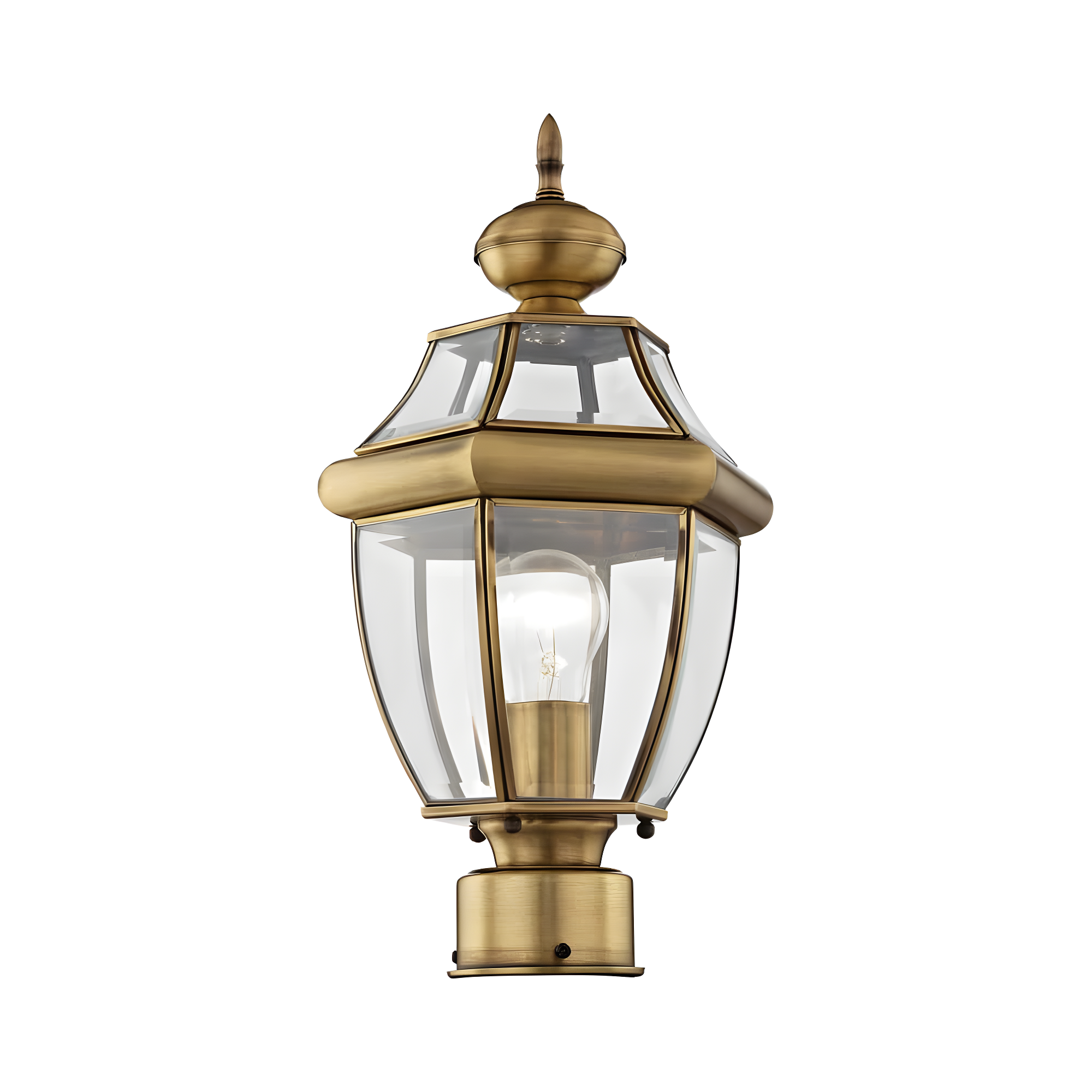 Livex Lighting Monterey 1 - Light Post Light in  Antique Brass