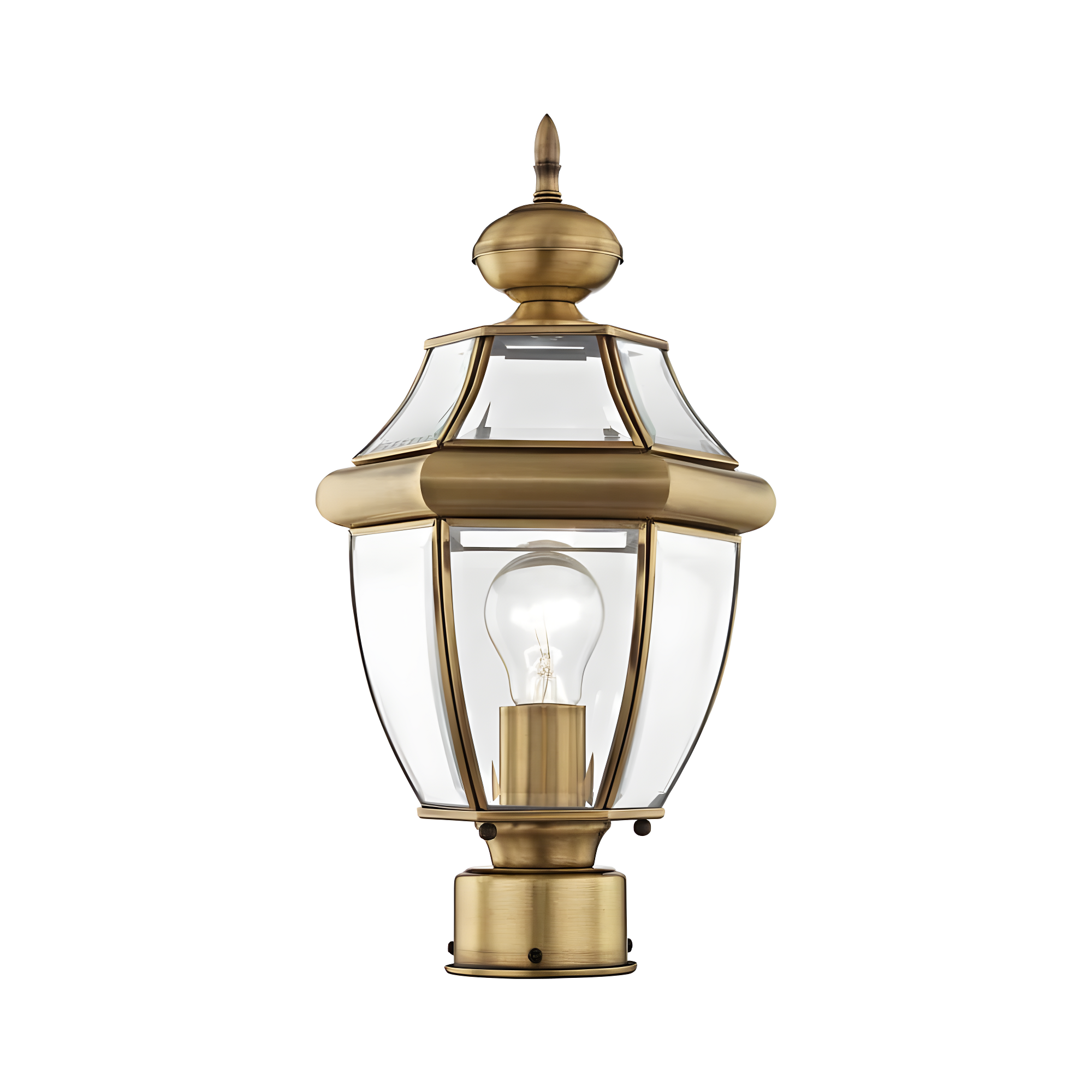 Livex Lighting Monterey 1 - Light Post Light in  Antique Brass