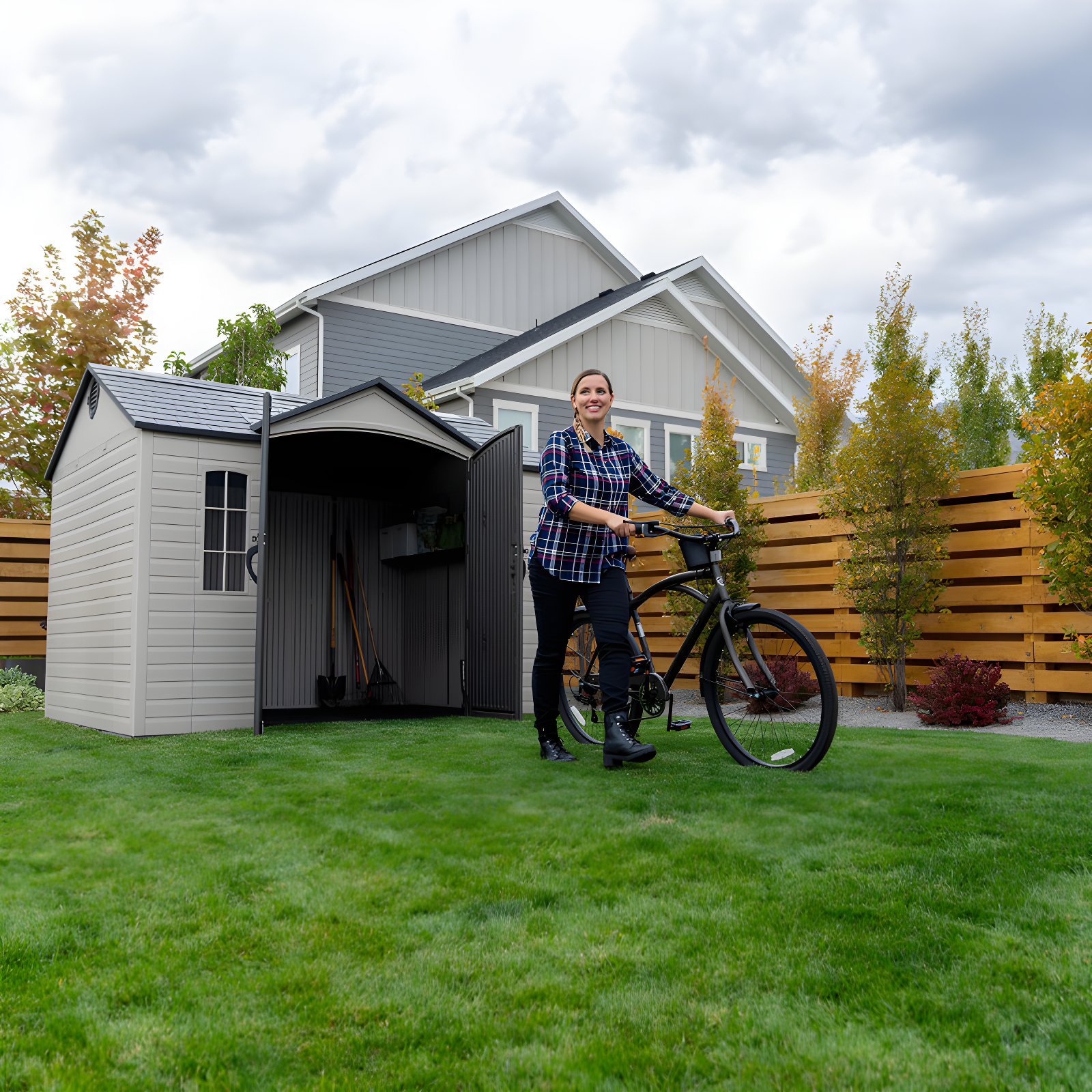 Lifetime 10 Ft. x 8 Ft. High-Density Polyethylene Outdoor Storage Shed with Steel-Reinforced Construction & Reviews | Wayfair