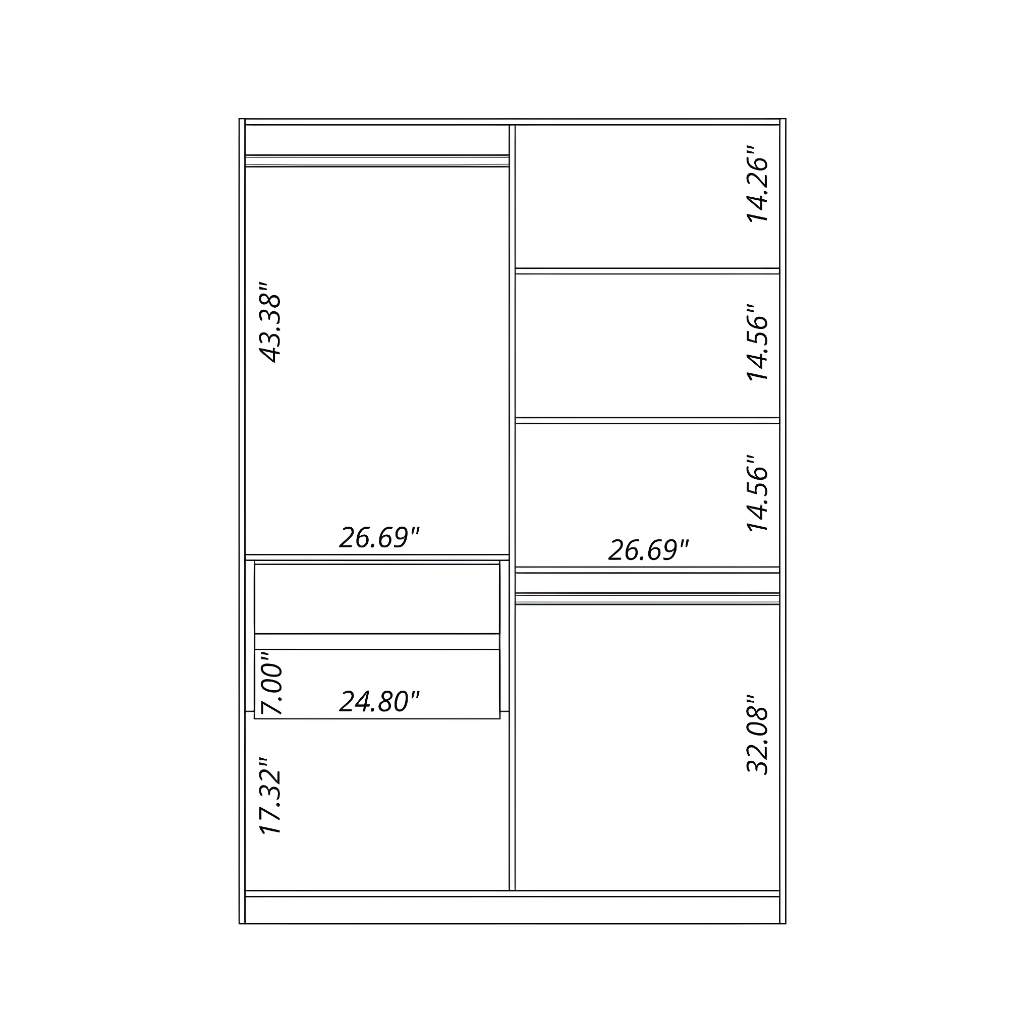 Manhattan Comfort Gramercy 2-Sectional Wood Wardrobe Armoire Closet in Blue