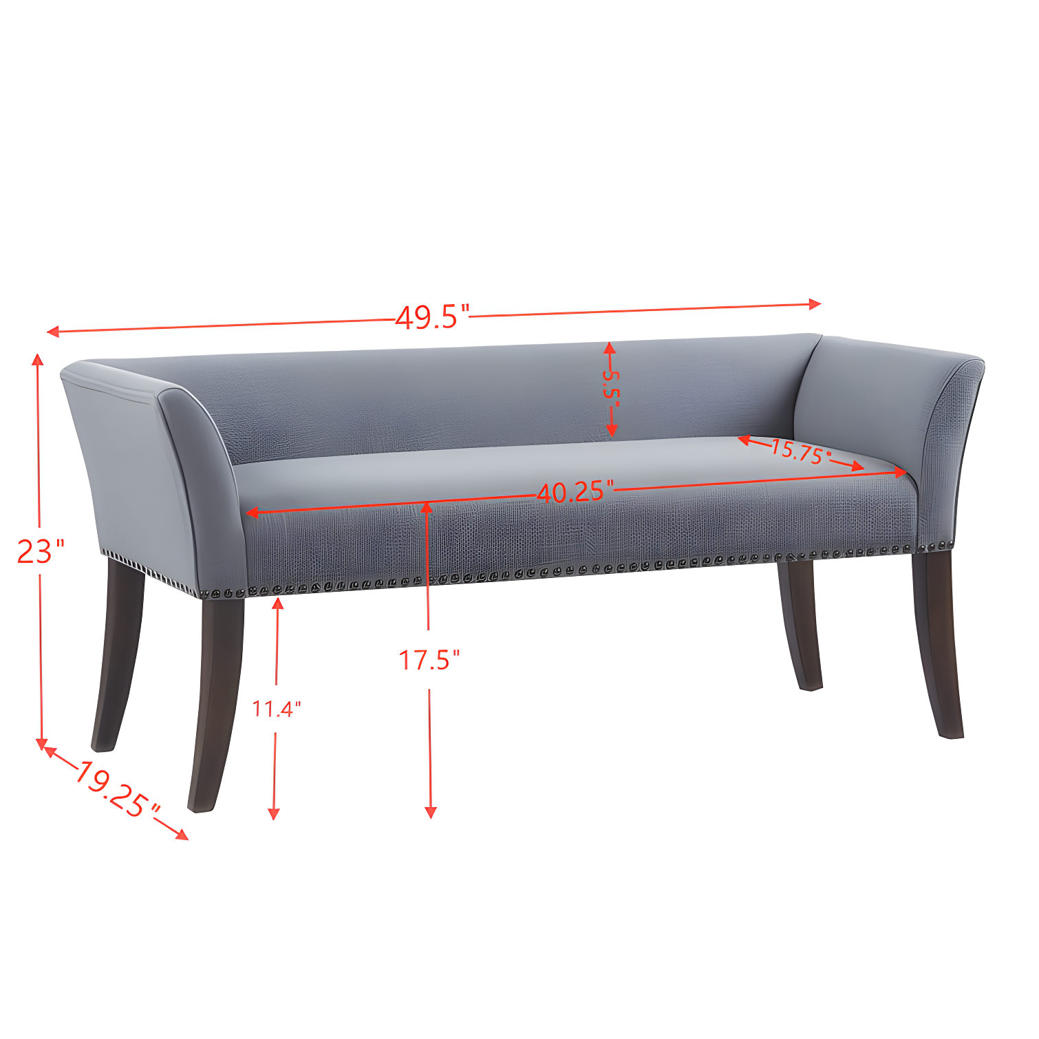 GZMWON 1 Polyester Upholstered Bench Bedroom Bench Modern Bench Accent Bench