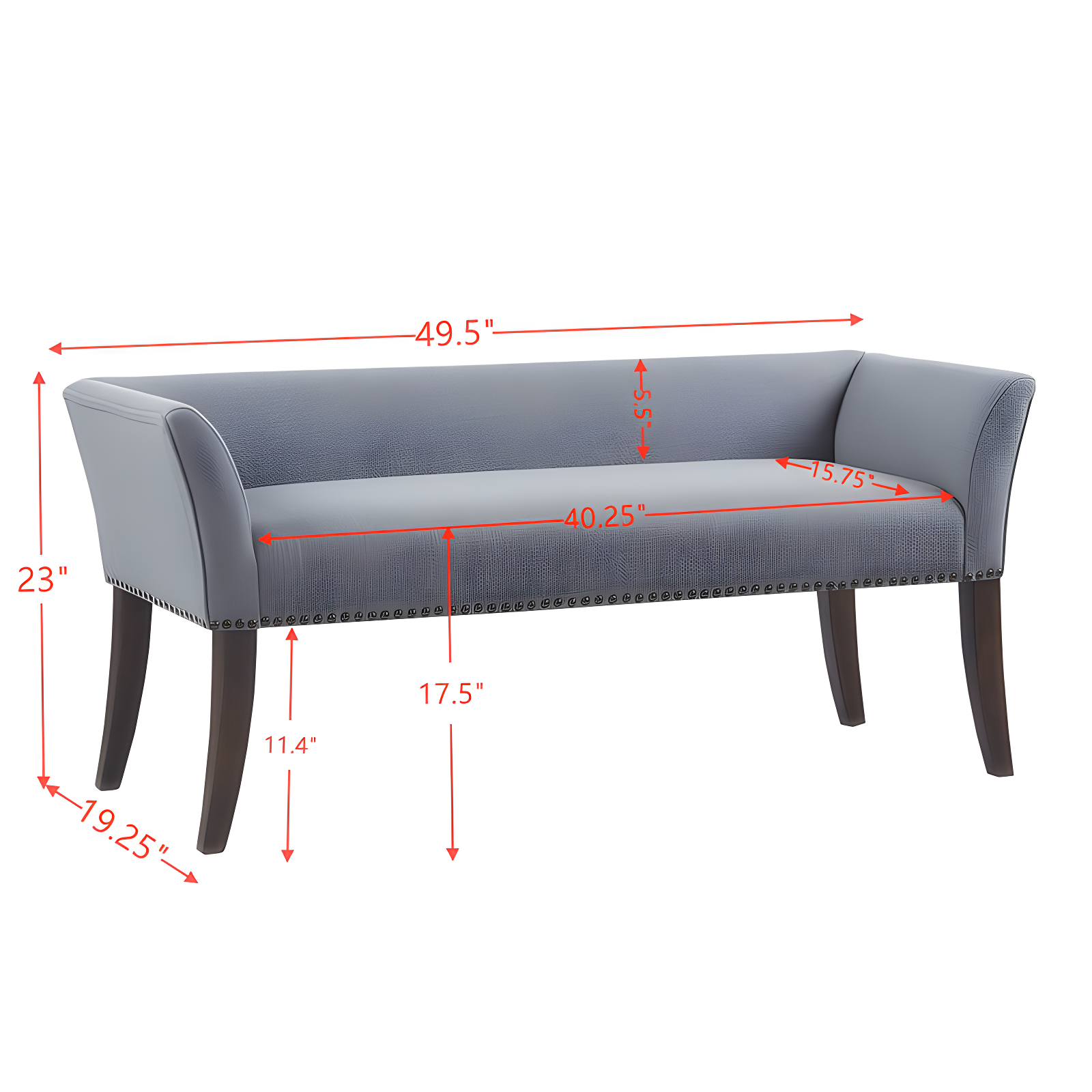 GZMWON 1 Polyester Upholstered Bench Bedroom Bench Modern Bench Accent Bench