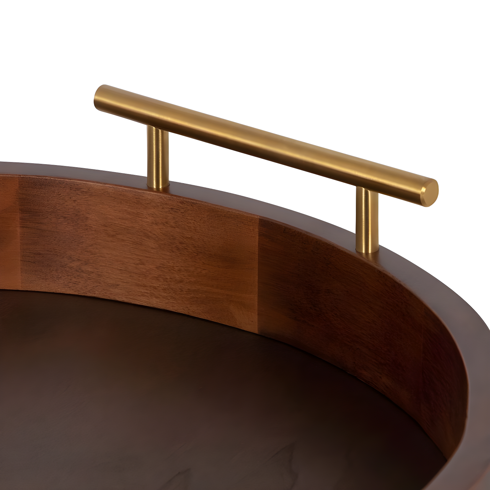 Kate and Laurel Lipton Tray, 18" Diameter, Walnut Brown