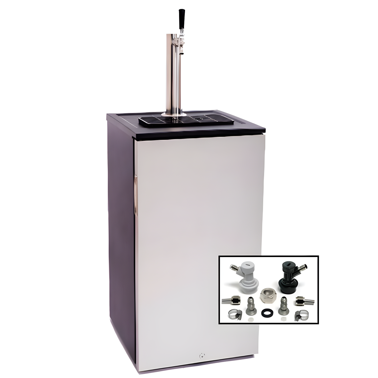 EdgeStar EdgeStar 15 Cubic Feet Silver Single Tap Freestanding Kegerator