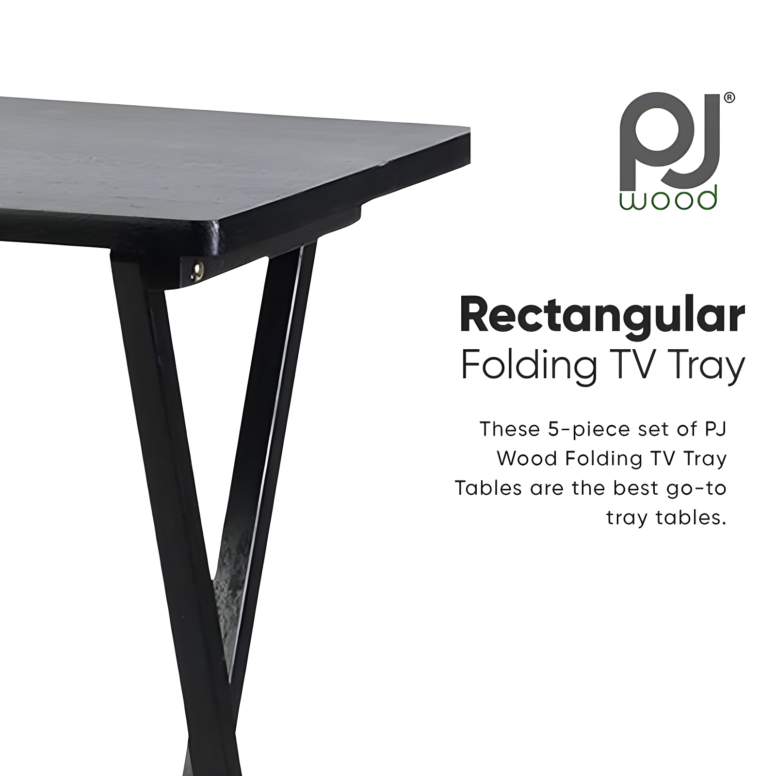 PJ Wood Folding TV Tray Tables with Compact Storage Rack, 5 Piece Set & Reviews | Wayfair