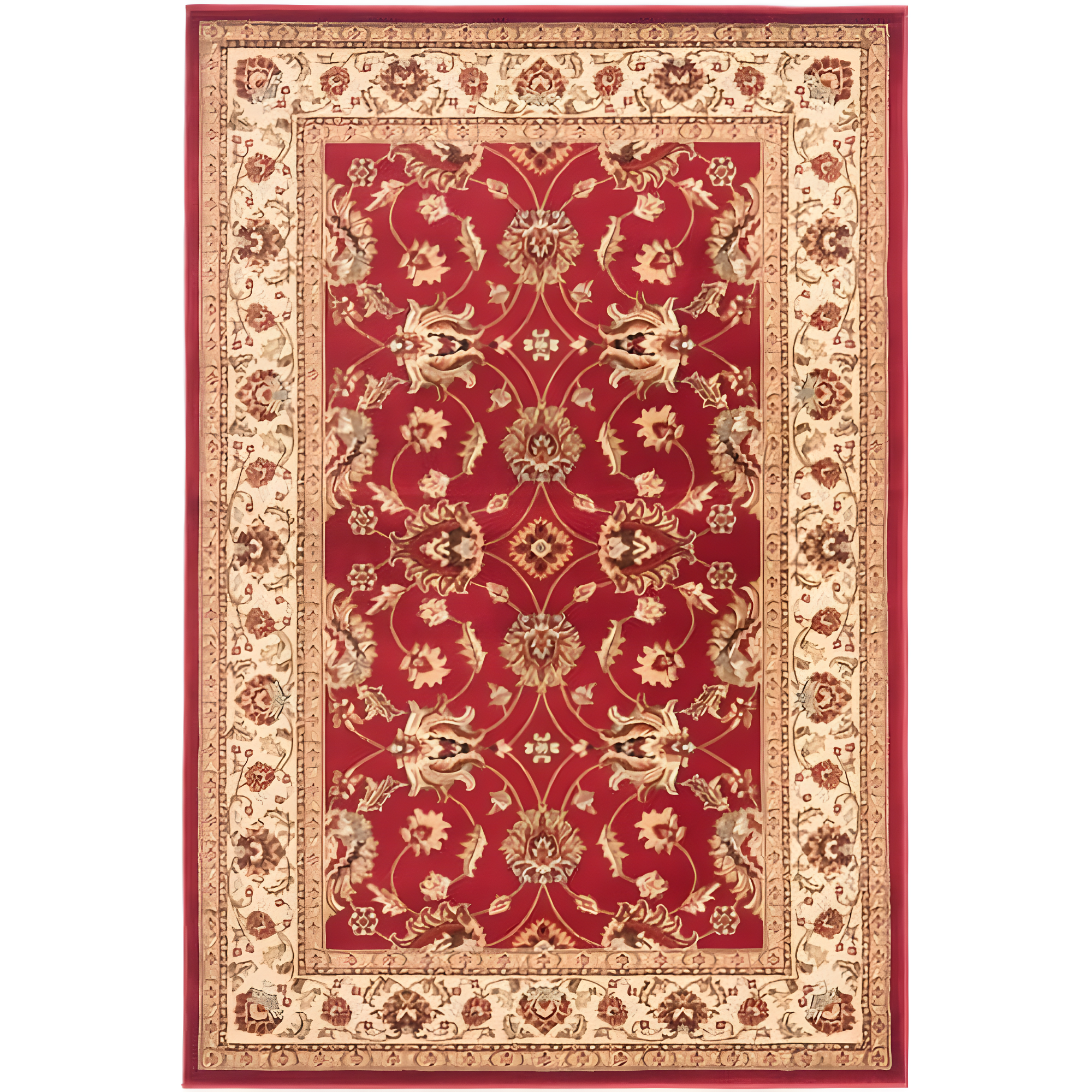 Lyndhurst LNH553 Power Loomed Area Rug - Red/Ivory - 6'7"x6'7" - Safavieh.