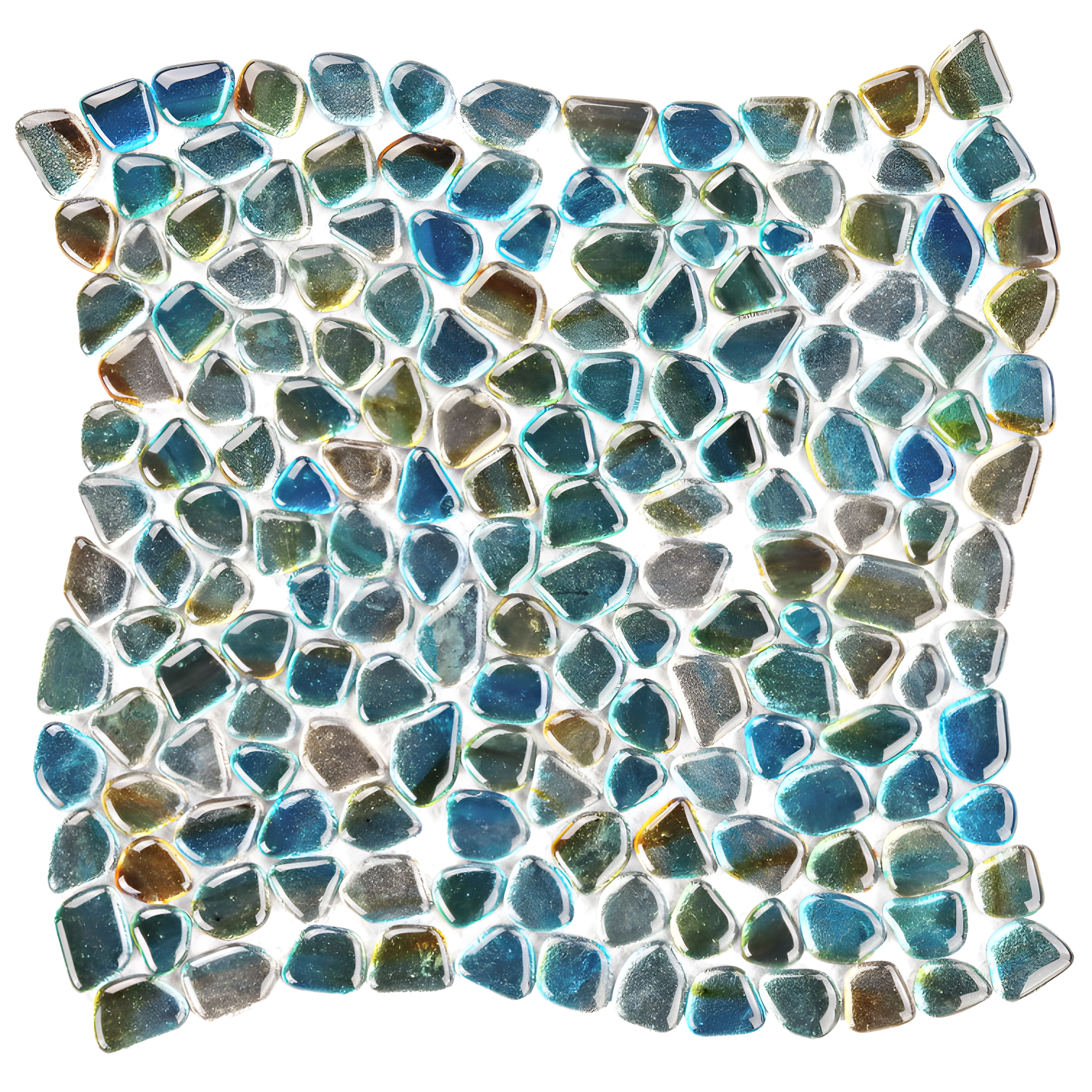 Bond Tile Fractal Pebble 11.88 in. x 11.88 in. Polished Glass Wall Mosaic Tile (0.98 Sq. Ft. / Each)