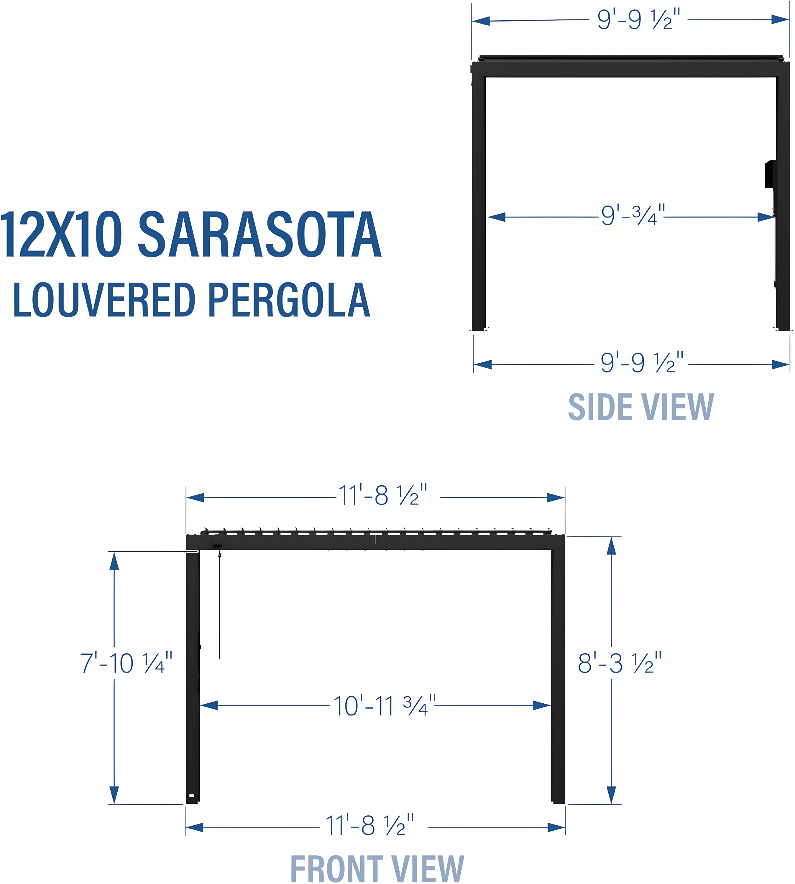 Sarasota Steel Louvered Pergola