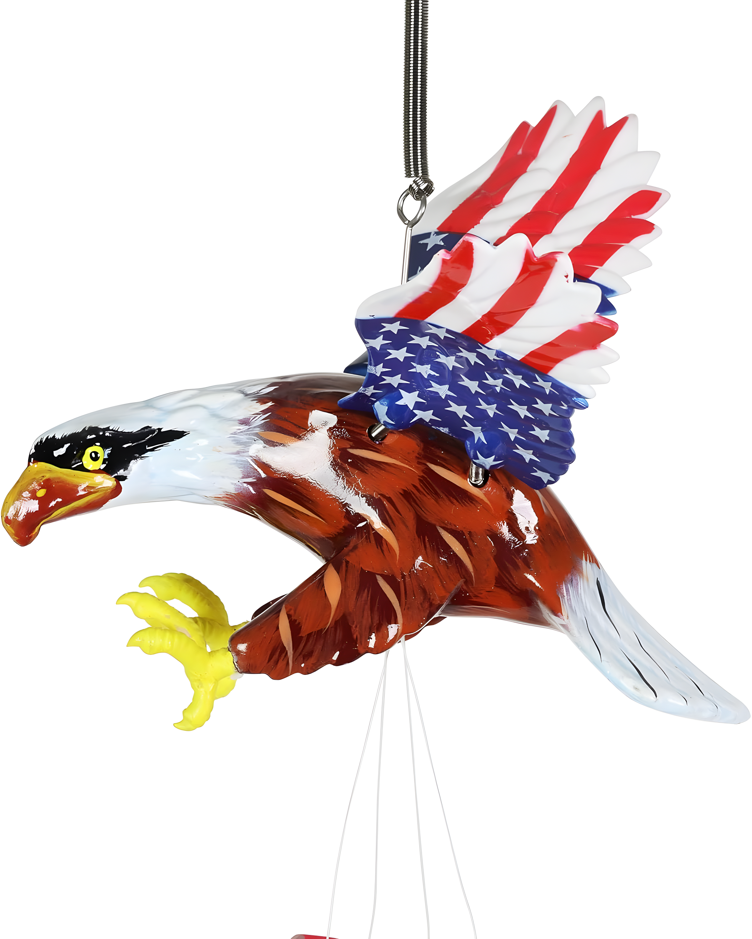 Exhart Exhart WindyWing Patriotic Eagle Wind Chime with American Flag Wings, 8 by 18 Inches