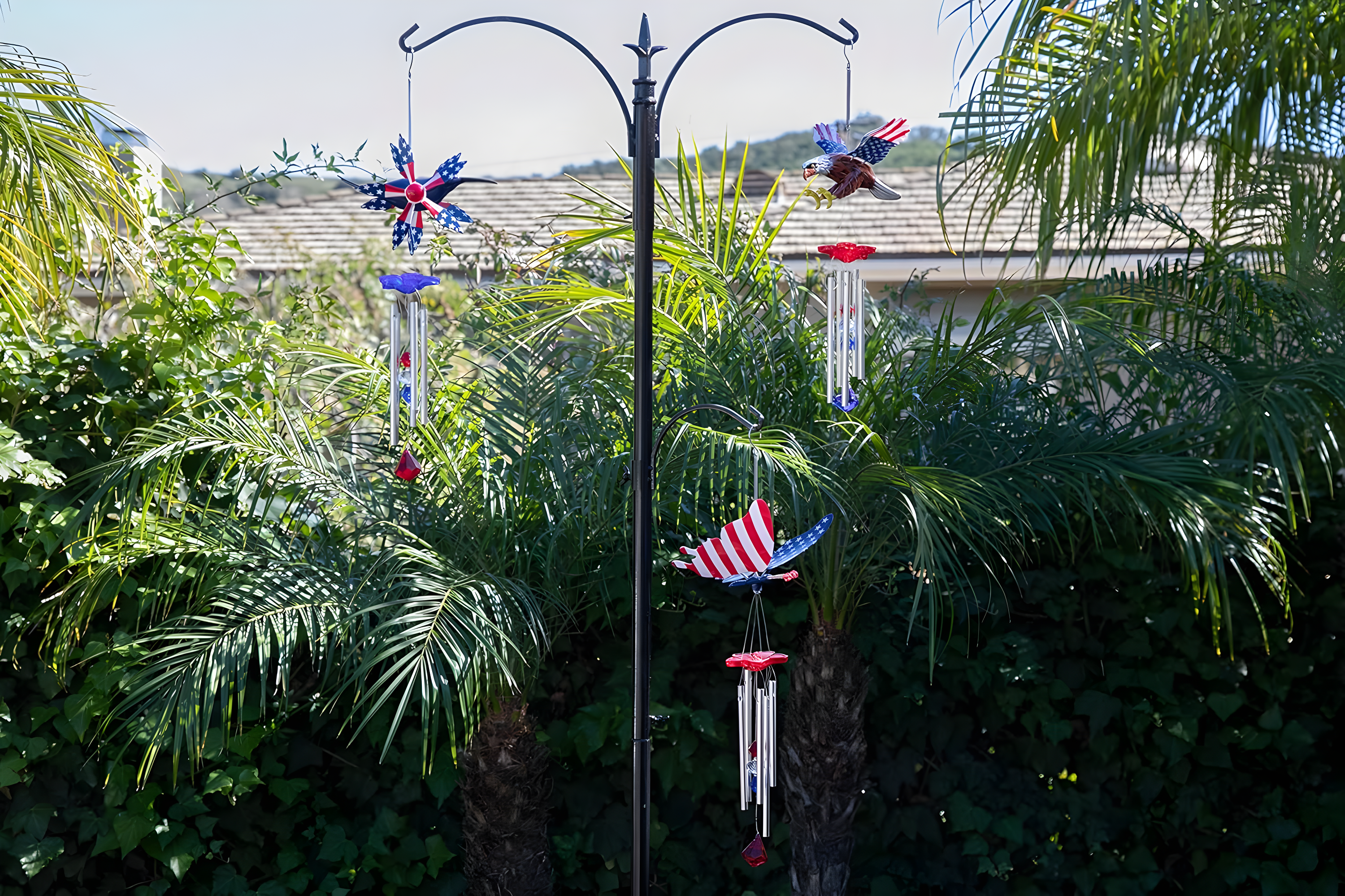 Exhart Exhart WindyWing Patriotic Eagle Wind Chime with American Flag Wings, 8 by 18 Inches