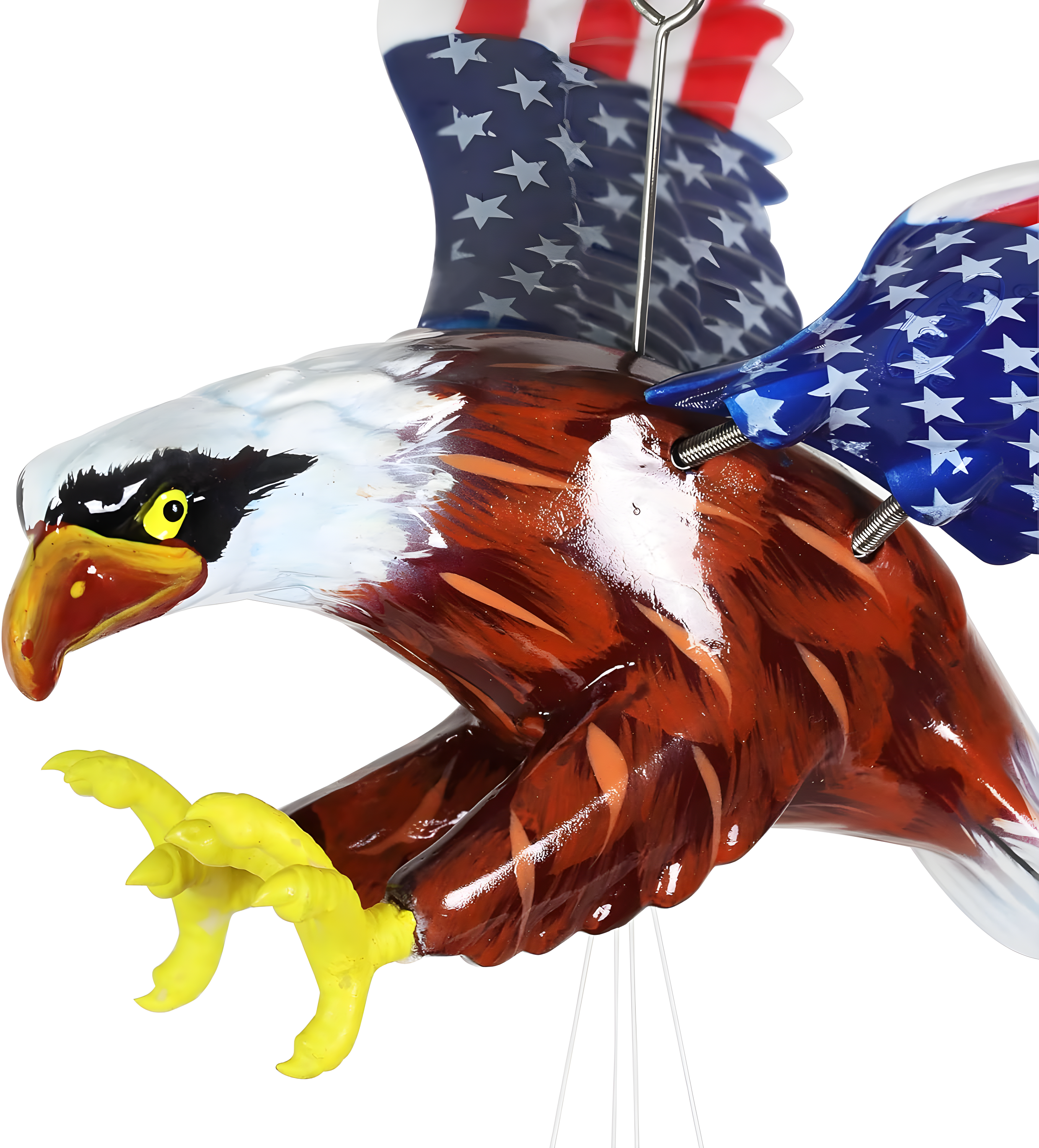 Exhart Exhart WindyWing Patriotic Eagle Wind Chime with American Flag Wings, 8 by 18 Inches