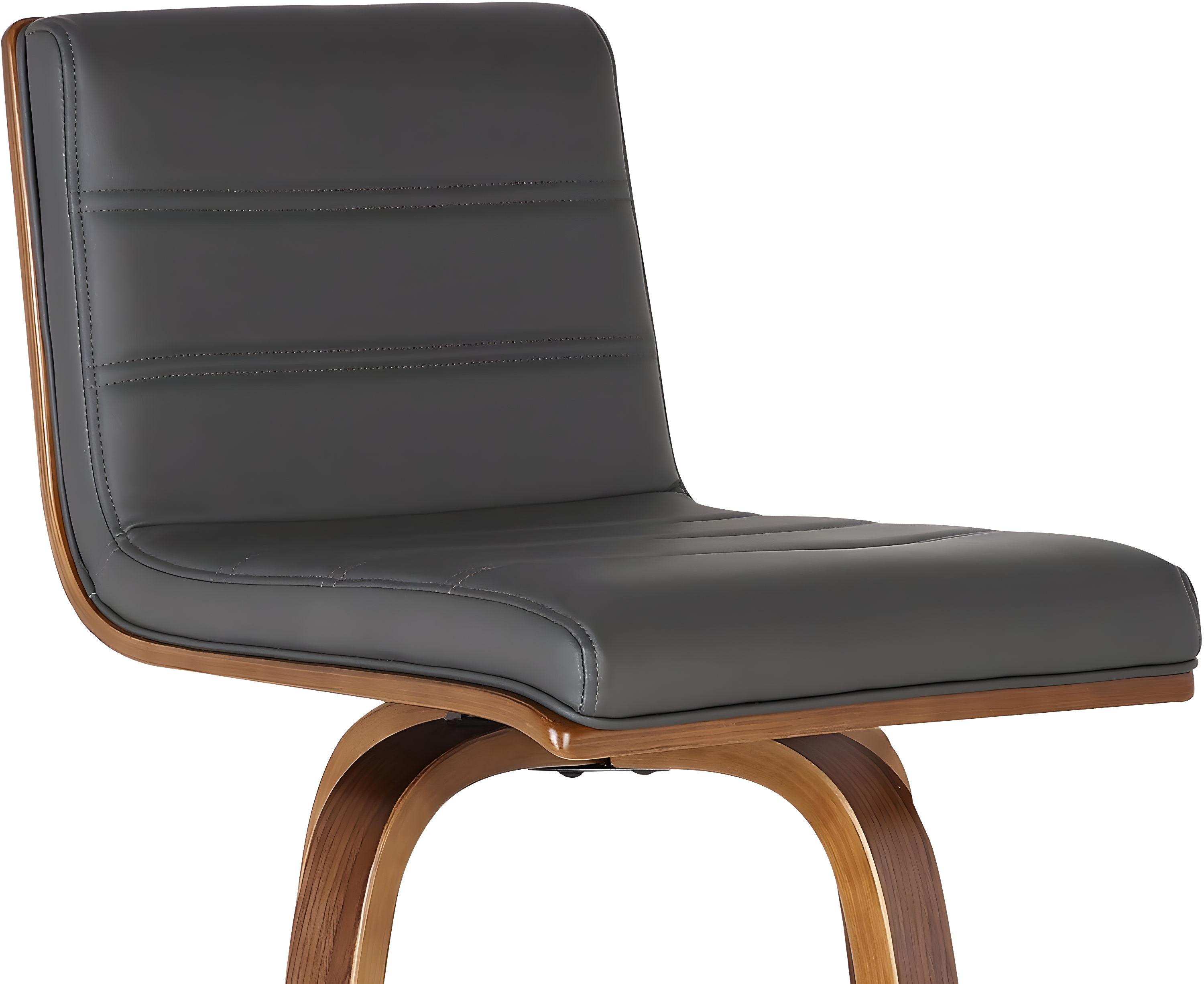 Vienna 26" Swivel Counter Stool in Walnut Wood Finish with Gray Faux Leather