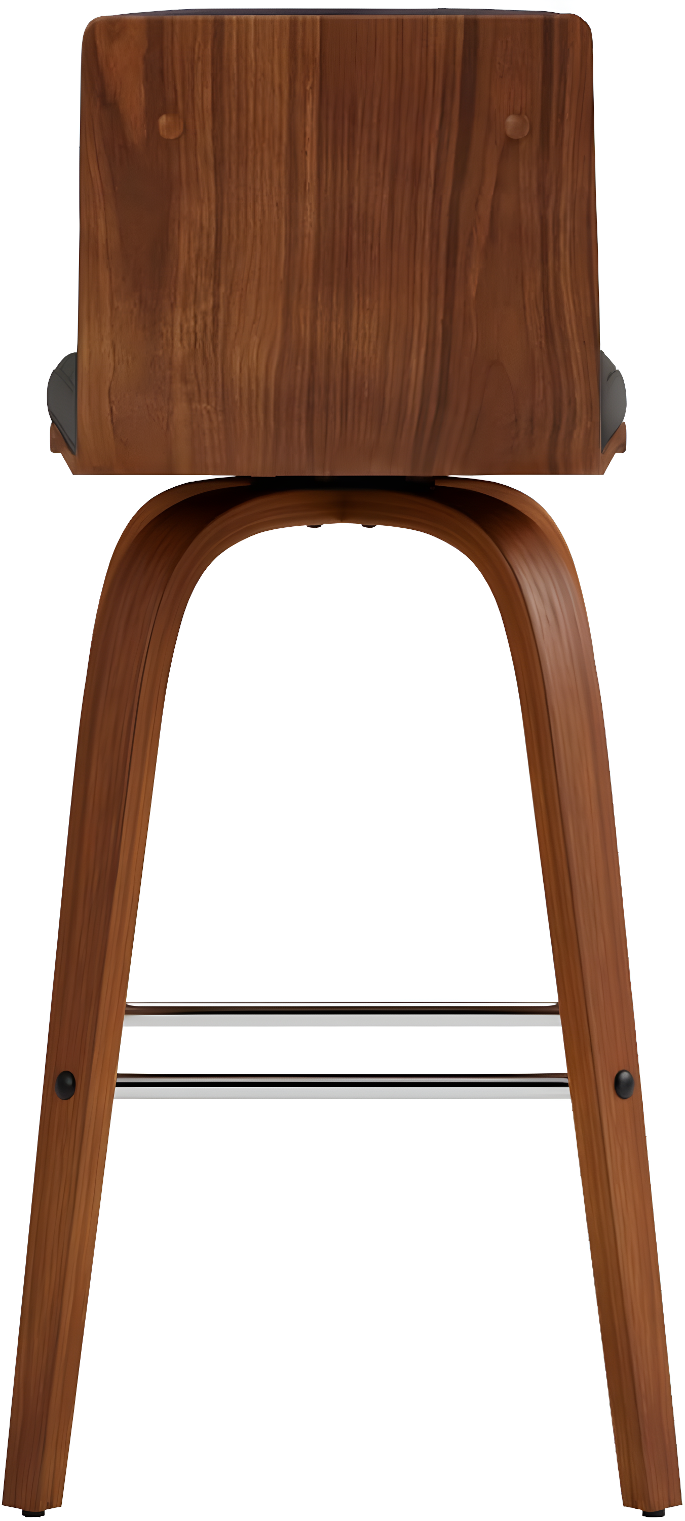 Vienna 26" Swivel Counter Stool in Walnut Wood Finish with Gray Faux Leather