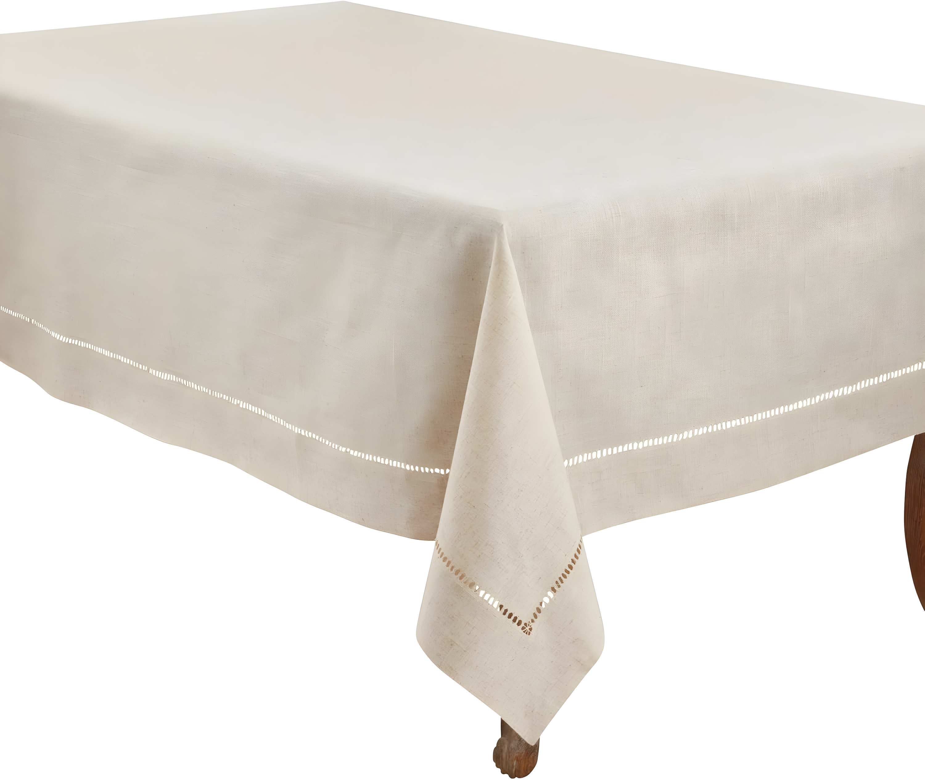 SARO 731.N90156B 90 x 156 in. Rectangular Toscana Linen Blend Tablecloth - Natural