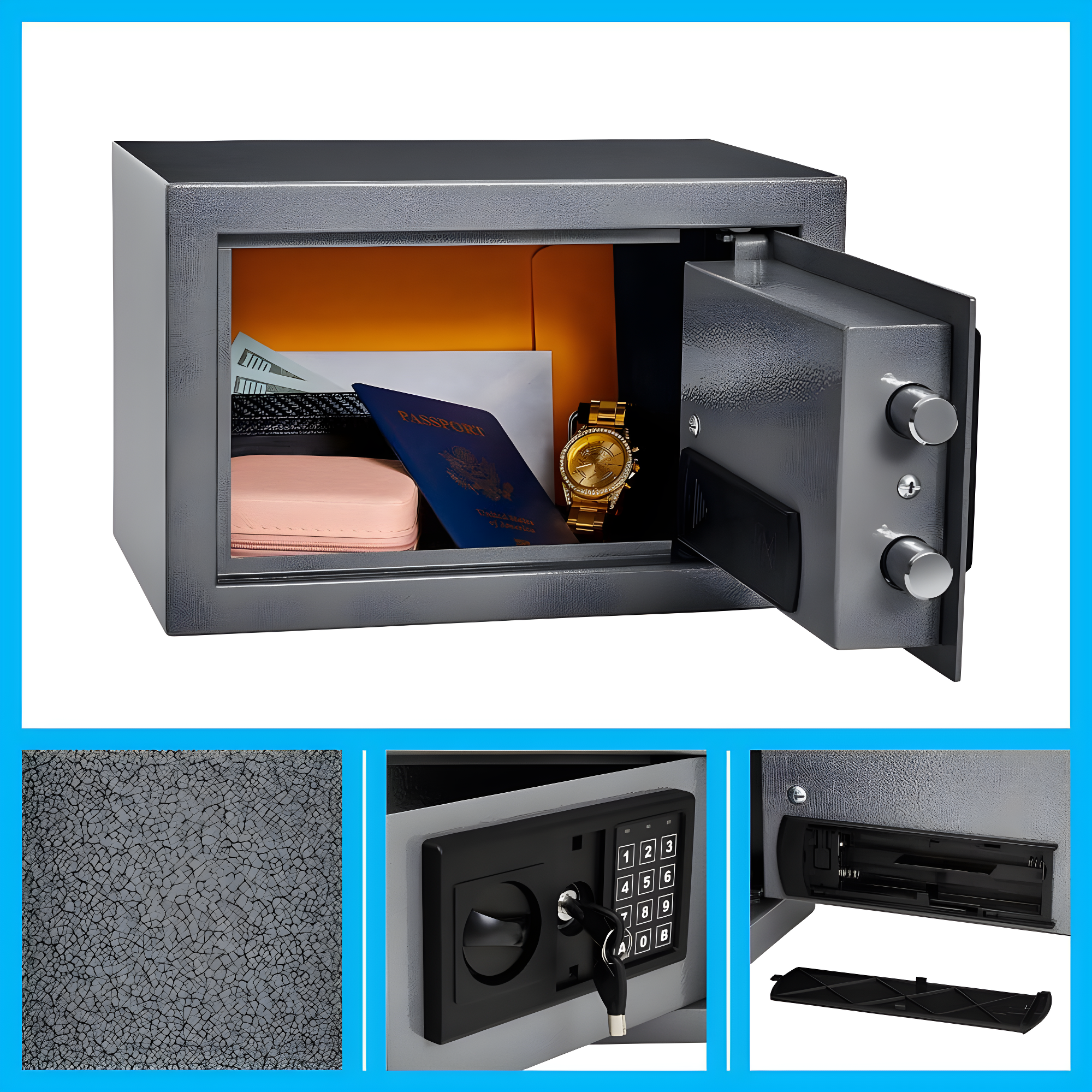 Stalwart Stalwart Digital Safe Box - Lock Box Protects Money, Jewelry, Passports - For Home or Office