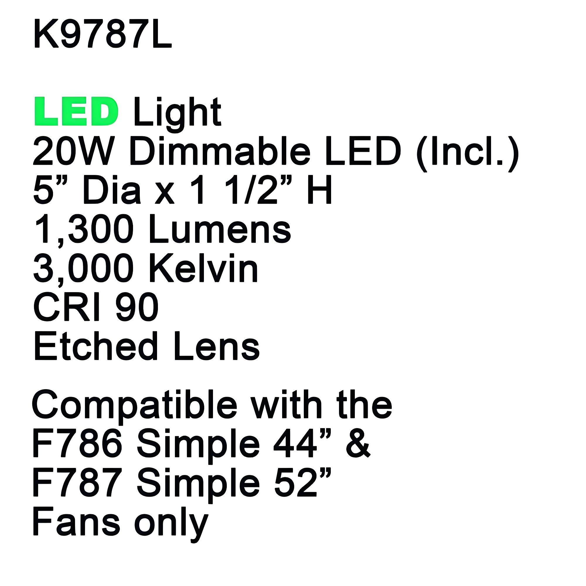 Minka Aire F787 1 - Light LED Ceiling Fan Bowl Light Kit