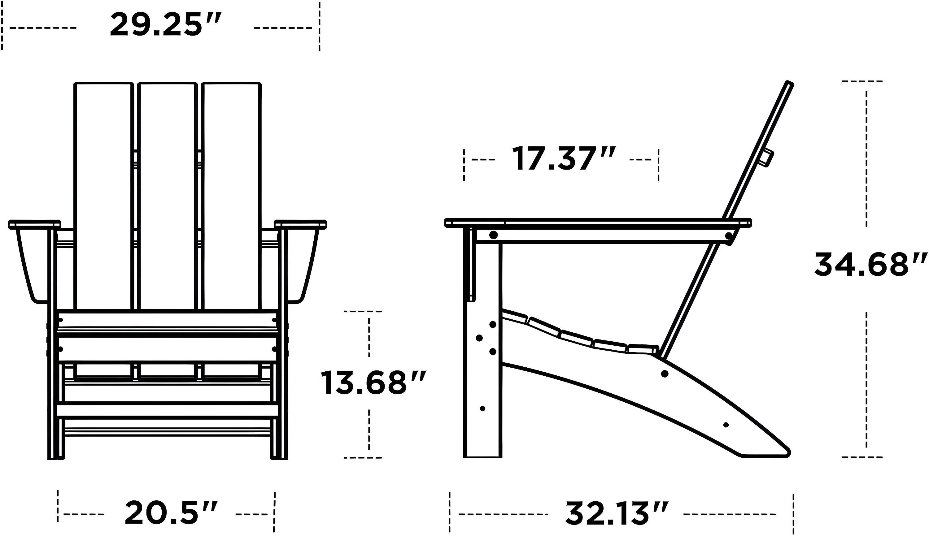 Modern Adirondack High-Density Polyethylene (HDPE) Outdoor Adirondack Chair