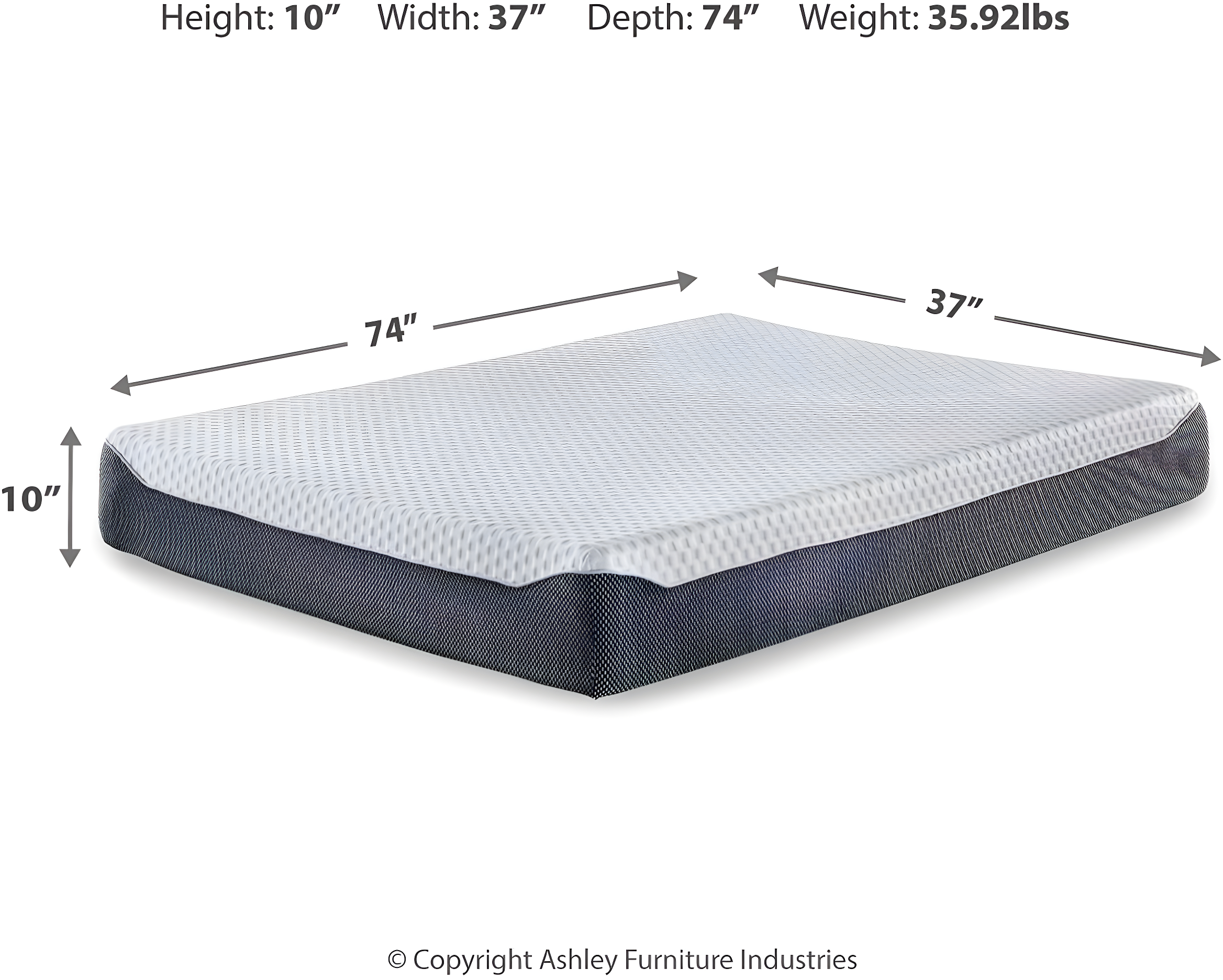 Signature Design by Ashley Chime Elite Charcoal Infused Memory Foam Mattress
