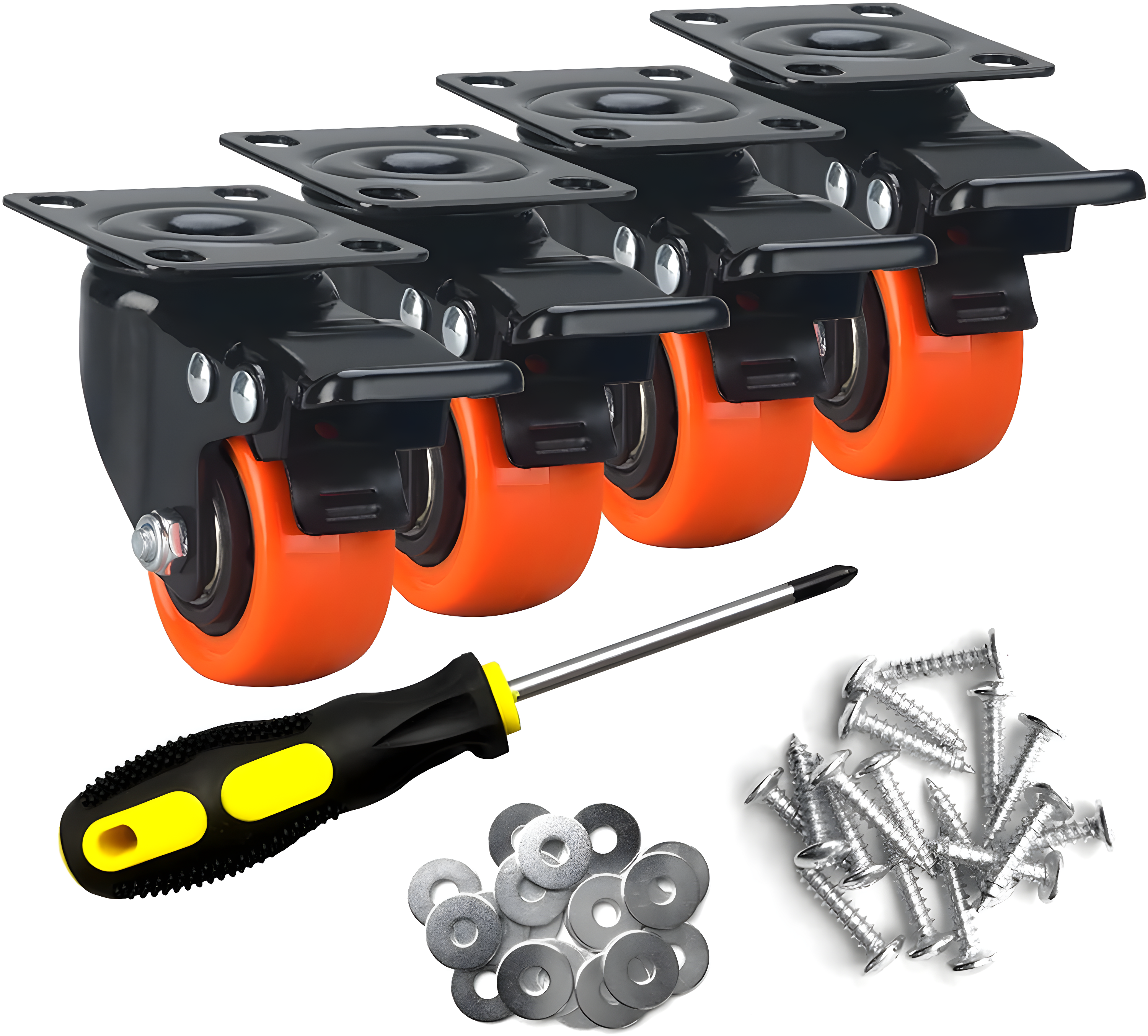 Swivel Plate Casters (Set of 4)