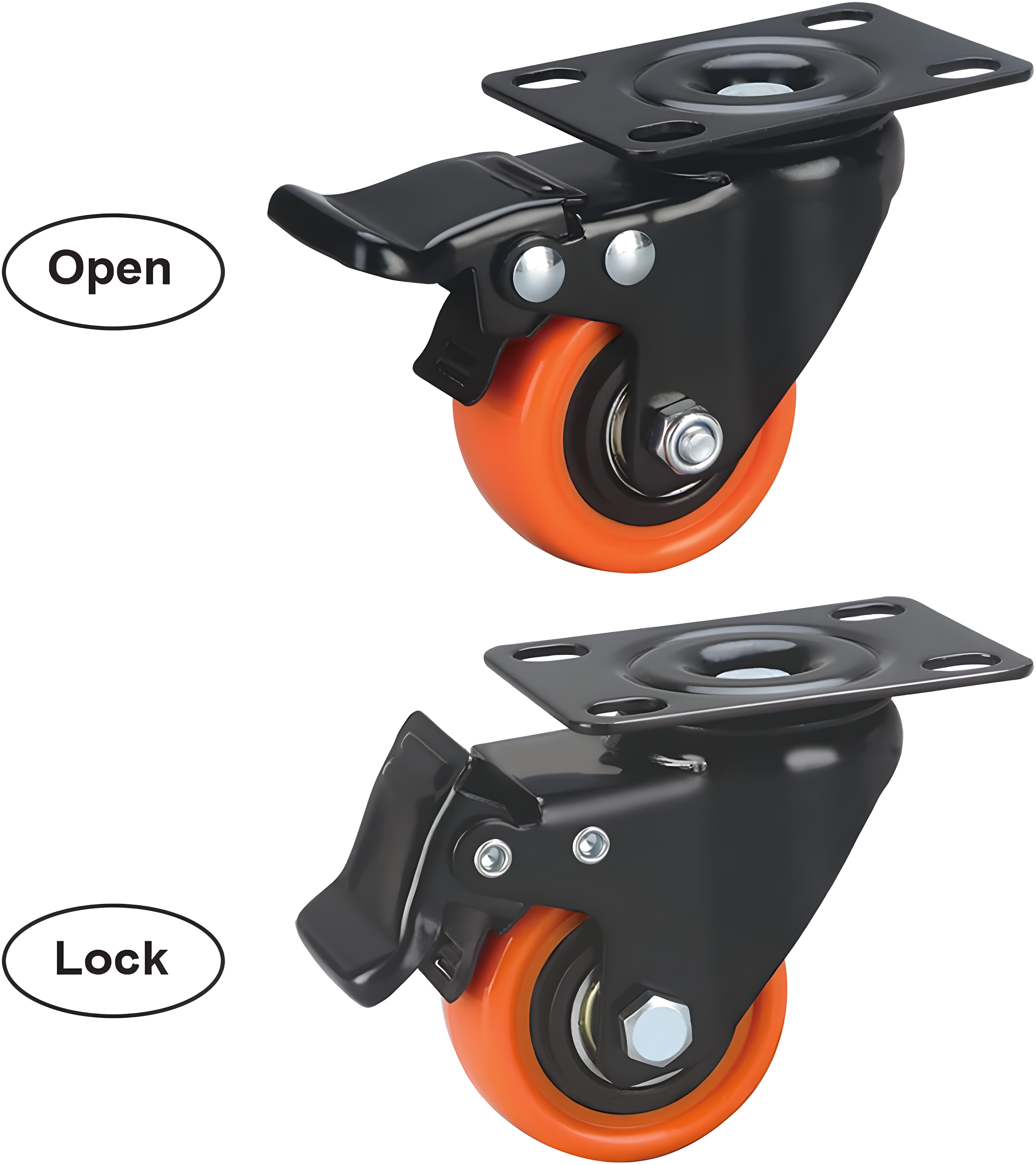 Swivel Plate Casters (Set of 4)
