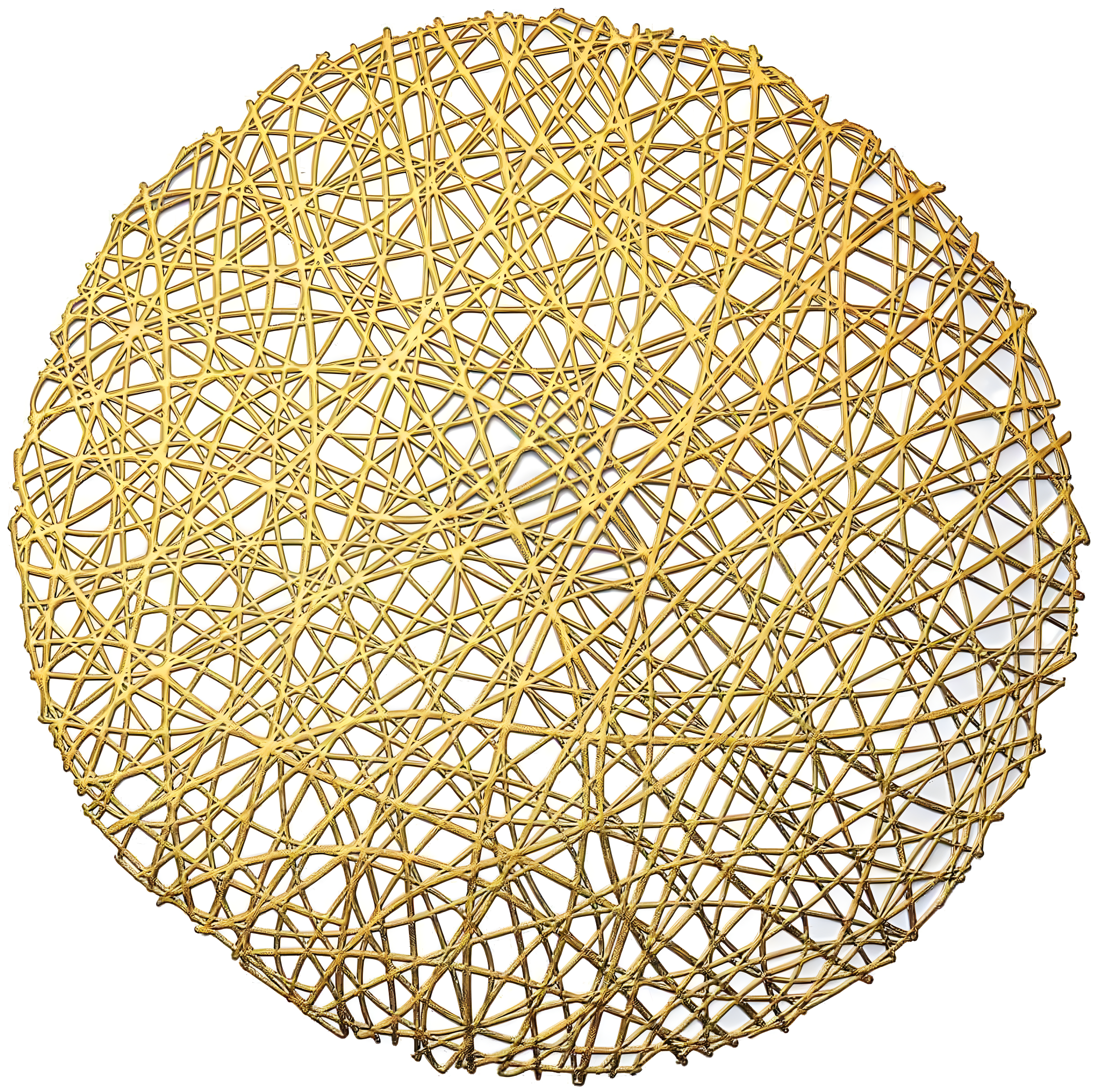 Efavormart 6 Pack 15" Gold Round Woven Vinyl Placemats Non Slip Dining Table Placemats For Wedding Events Birthday Party