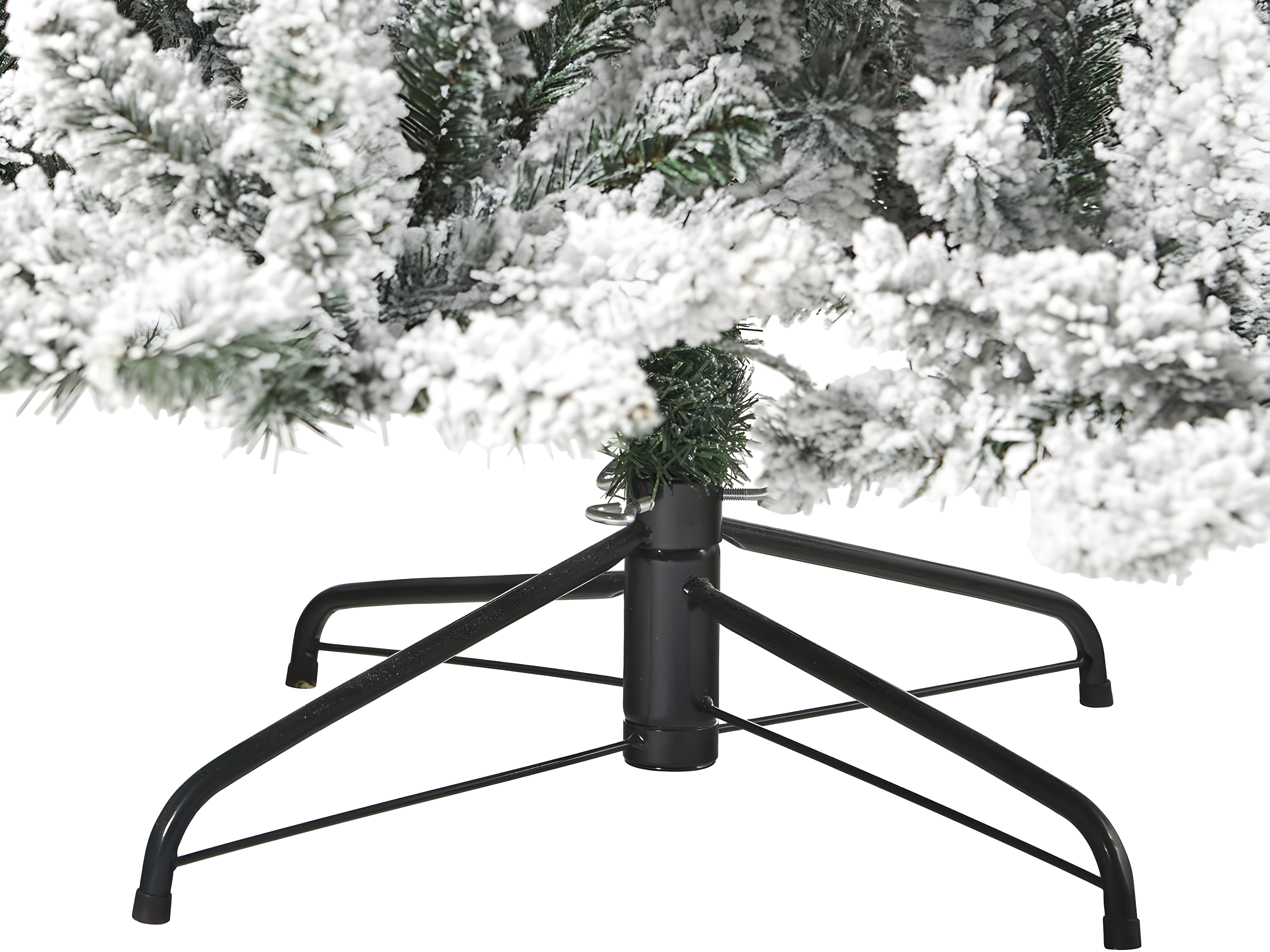 Nearly Natural 7.5' Pre-Lit LED Flocked Slim Livingston Fir with Pinecones, Electric Powered