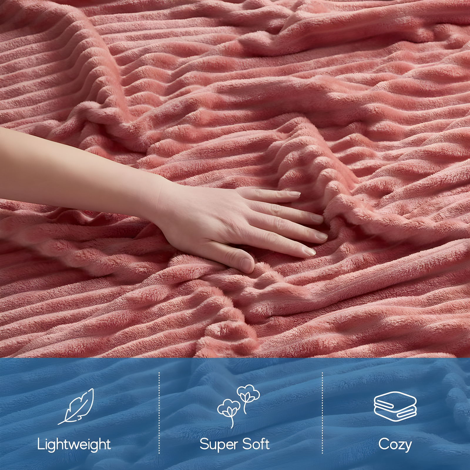 Nestl Nestl Cut Plush Cozy Throw Blanket - Fuzzy Warm Fleece Bed Blankets - Throws for Sofa, Bed, and Couch