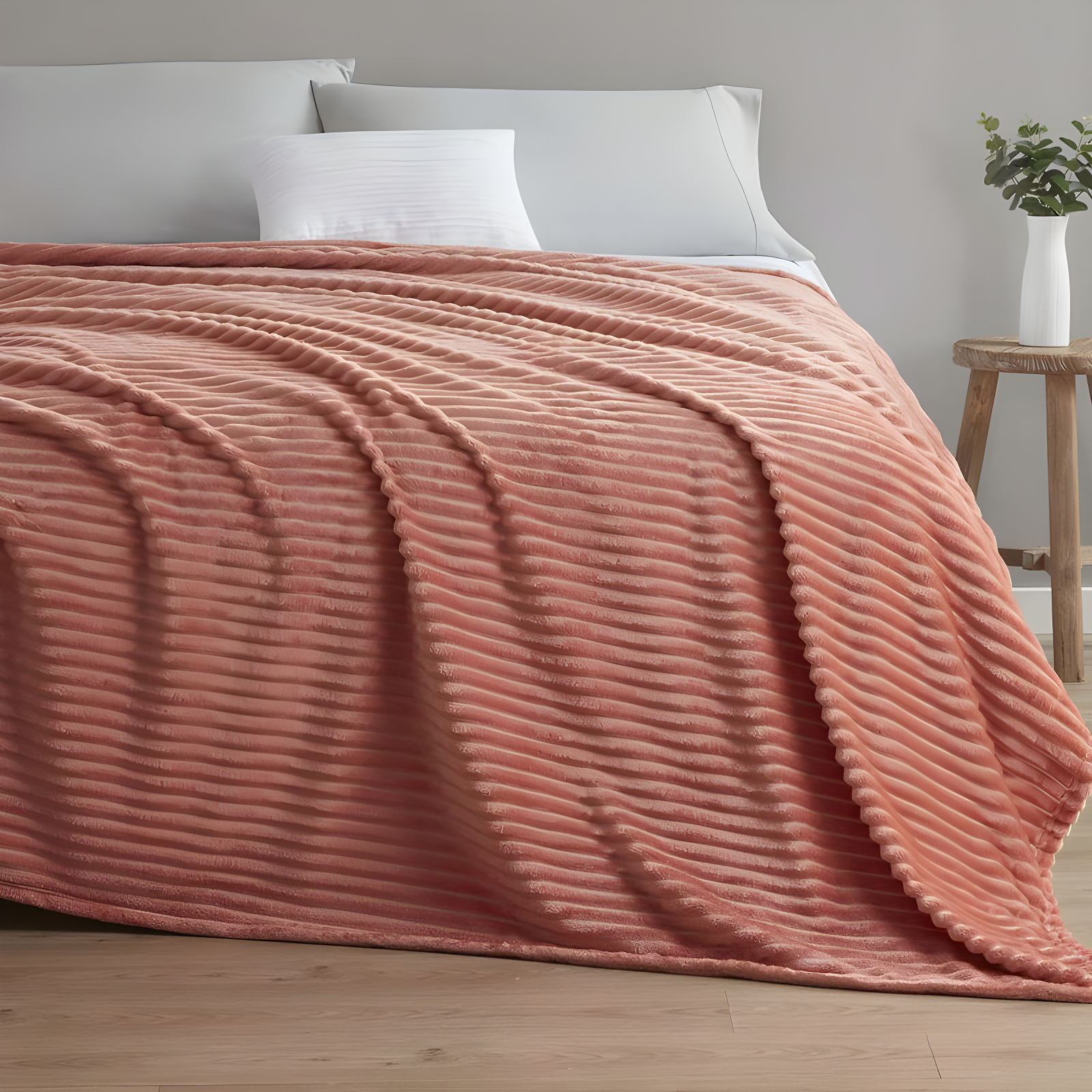 Nestl Nestl Cut Plush Cozy Throw Blanket - Fuzzy Warm Fleece Bed Blankets - Throws for Sofa, Bed, and Couch