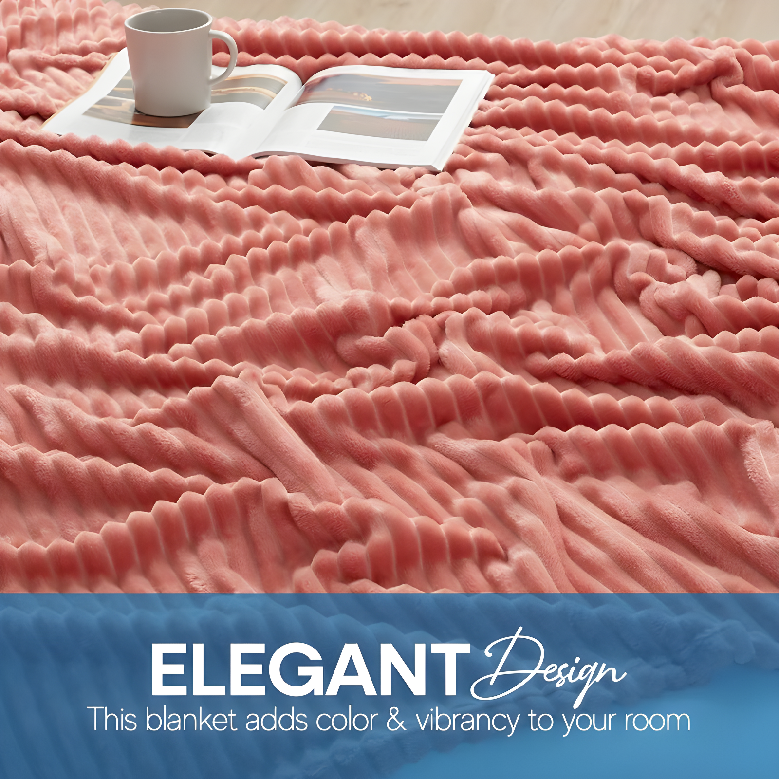 Nestl Nestl Cut Plush Cozy Throw Blanket - Fuzzy Warm Fleece Bed Blankets - Throws for Sofa, Bed, and Couch