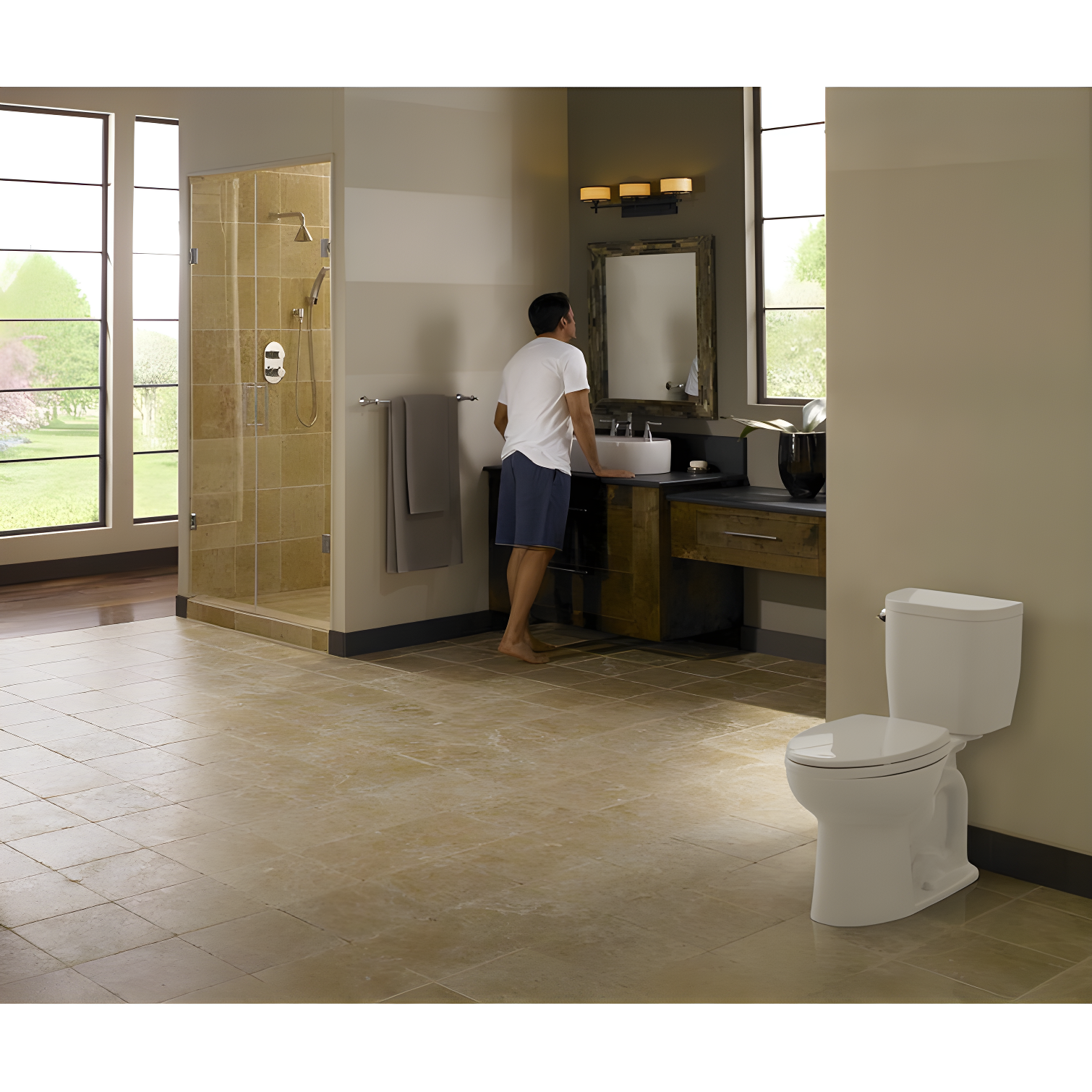 Entrada™ 1.28 GPF (Water Efficient) Elongated Two-Piece Toilet (Seat Not Included)