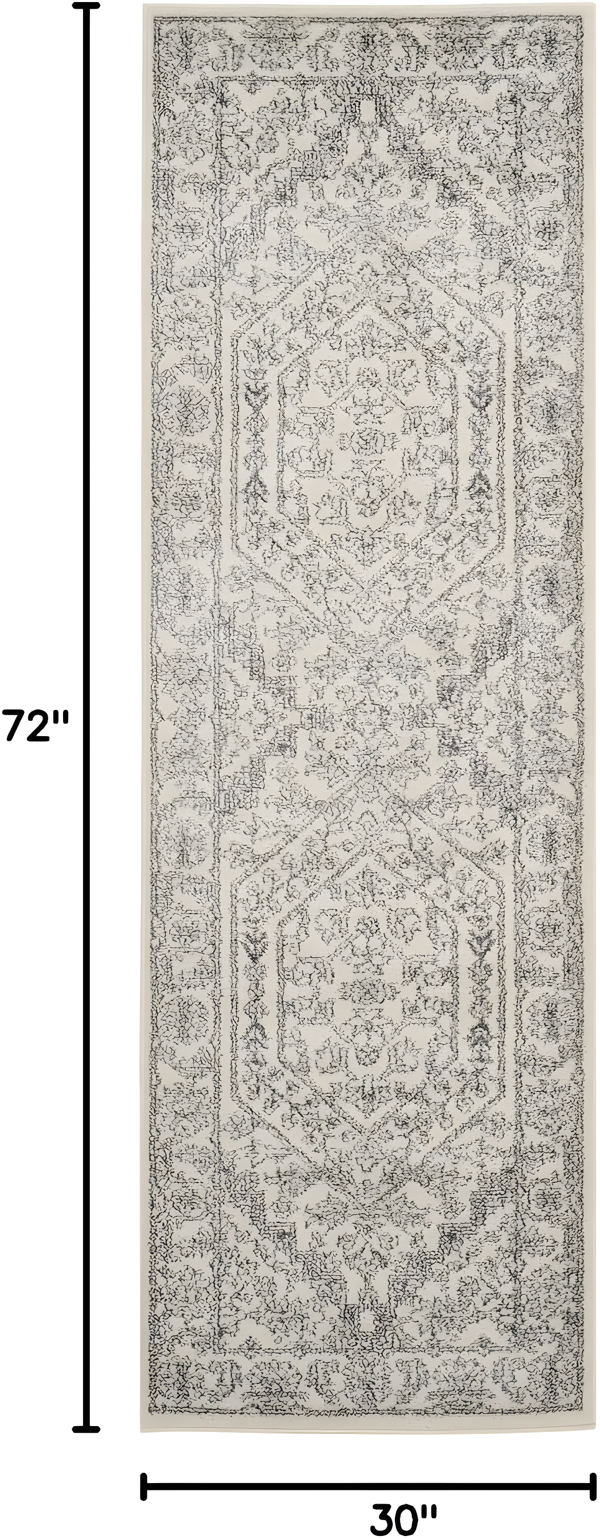 Adirondack ADR108 Power Loomed Runner Rug  Ivory / Silver 2'-6" X 6' - Safavieh.