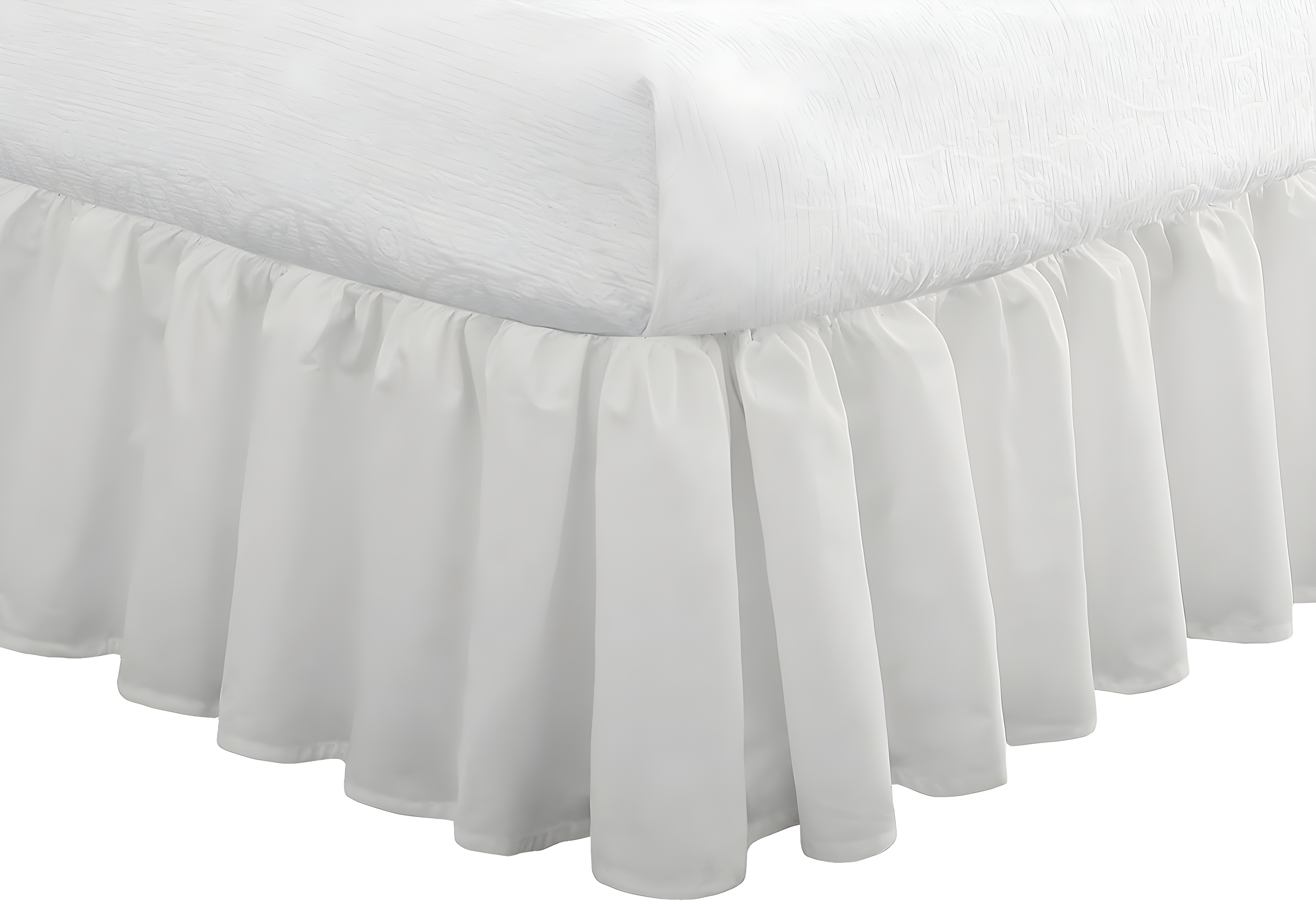 Fresh Ideas Fresh Ideas Ruffled Poplin Bed Skirt, 14" Drop Length