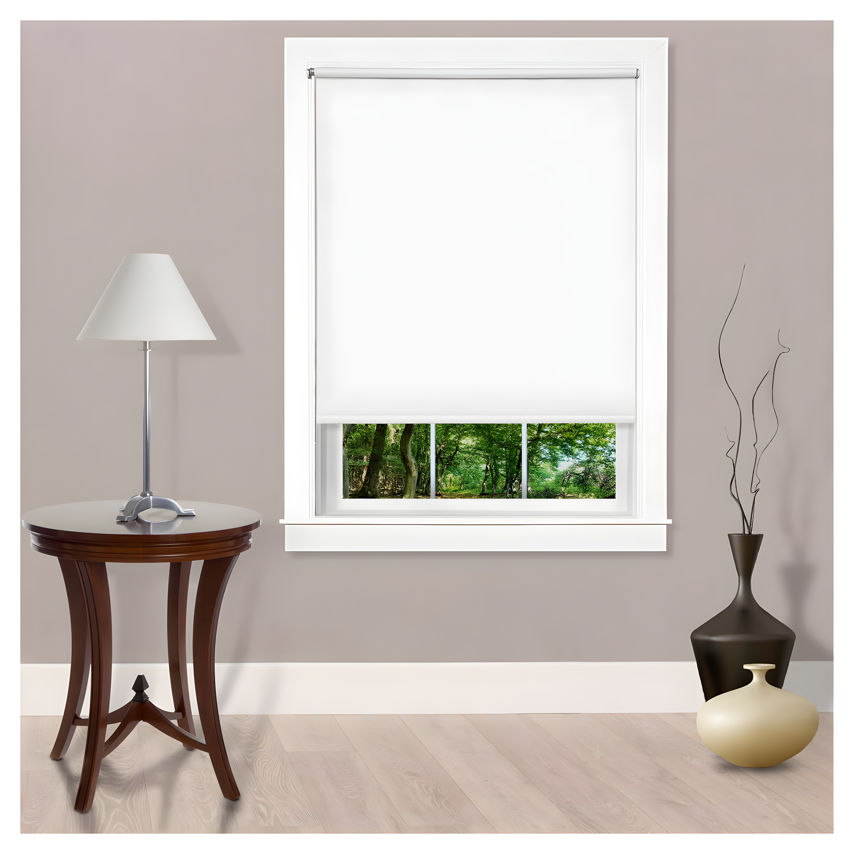 Achim Tear Down Indoor Cordless Vinyl Room Darkening Roller Window Shade, 72 x 37, White