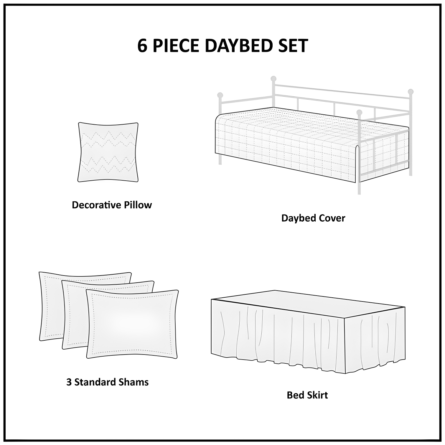 Madison Park Tuscany 6 Piece Reversible Scalloped Edge Daybed Cover Set