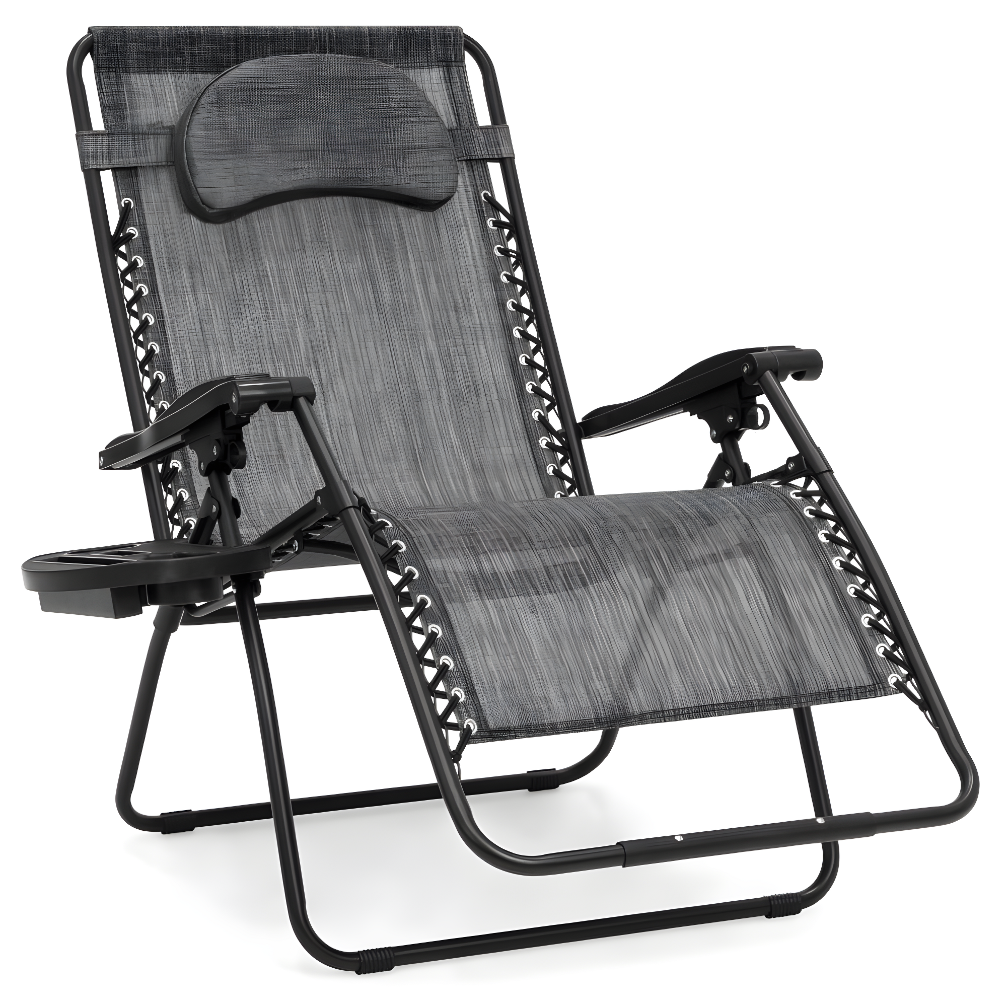 Best Choice Products Oversized Zero Gravity Chair, Folding Outdoor Patio Recliner w/ Cup Holder - Gray