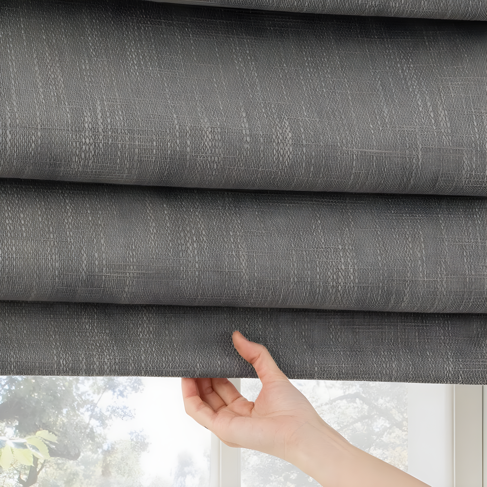 Pryer Textured 100% Blackout Cordless Roman Shade