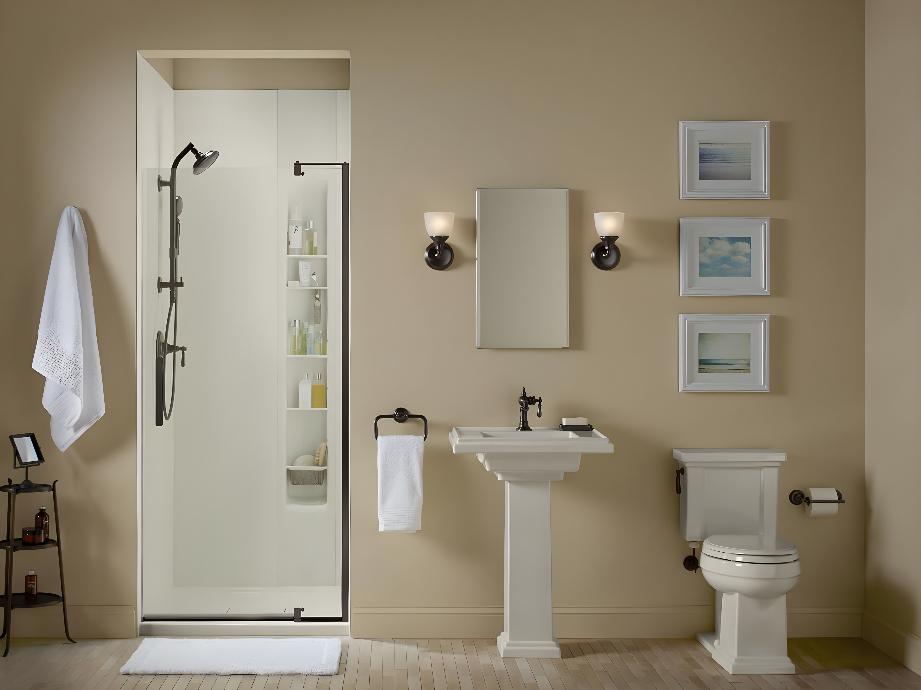 CLC Recessed or Surface Mount Frameless Aluminum Medicine Cabinet Adjustable Shelves
