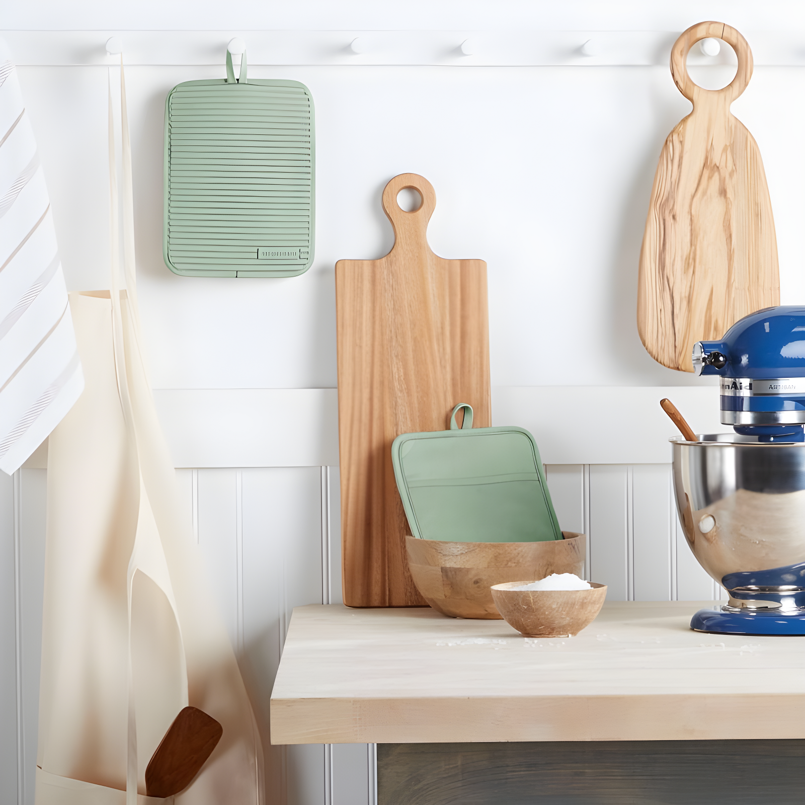 KitchenAid Pistachio Ribbed Soft Silicone Pot Holders, Set of 2