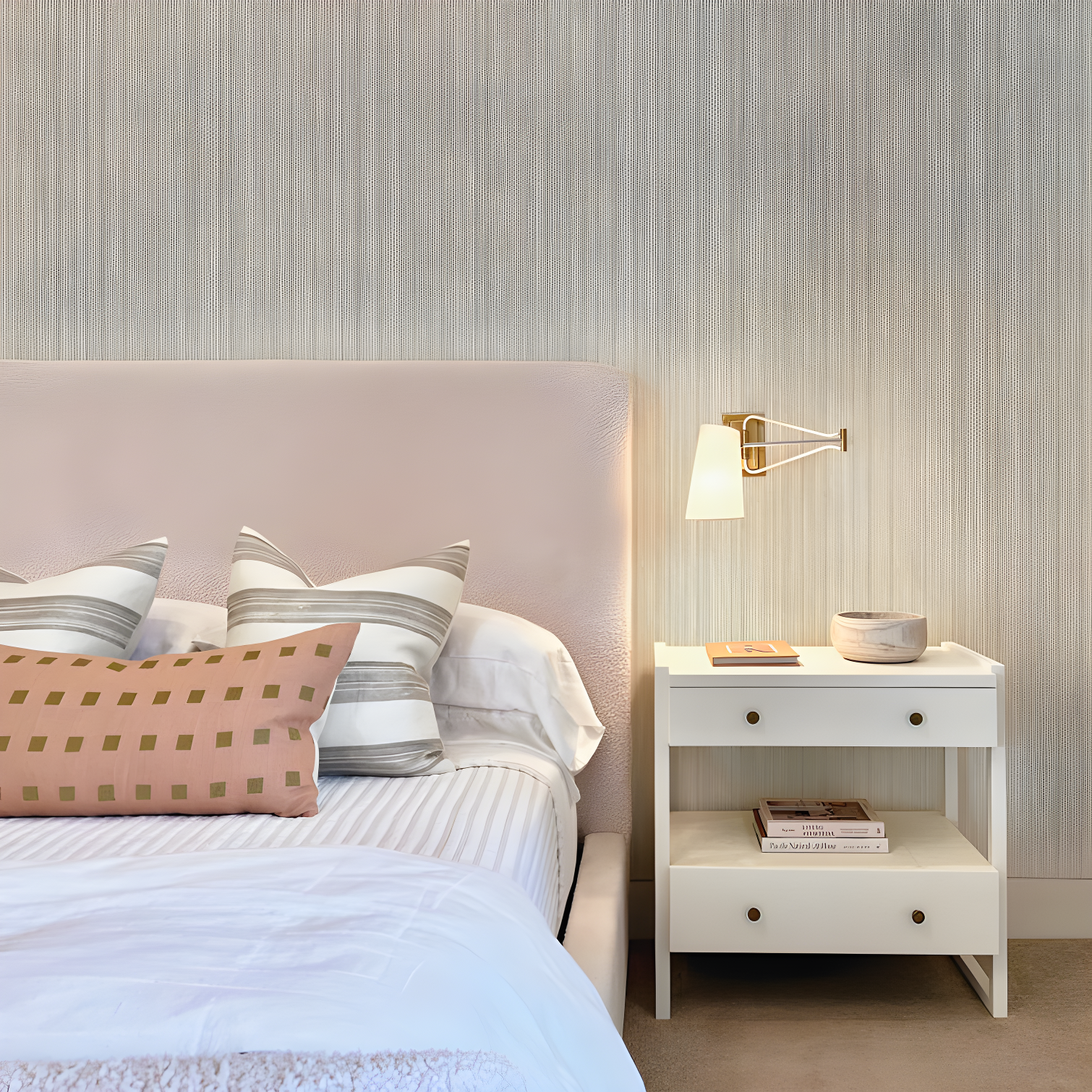 Tempaper & Co.® Faux Grasscloth Removable Peel and Stick Wallpaper, Textured Sterling Silver, 28 sq ft: Vinyl, Self-Adhesive