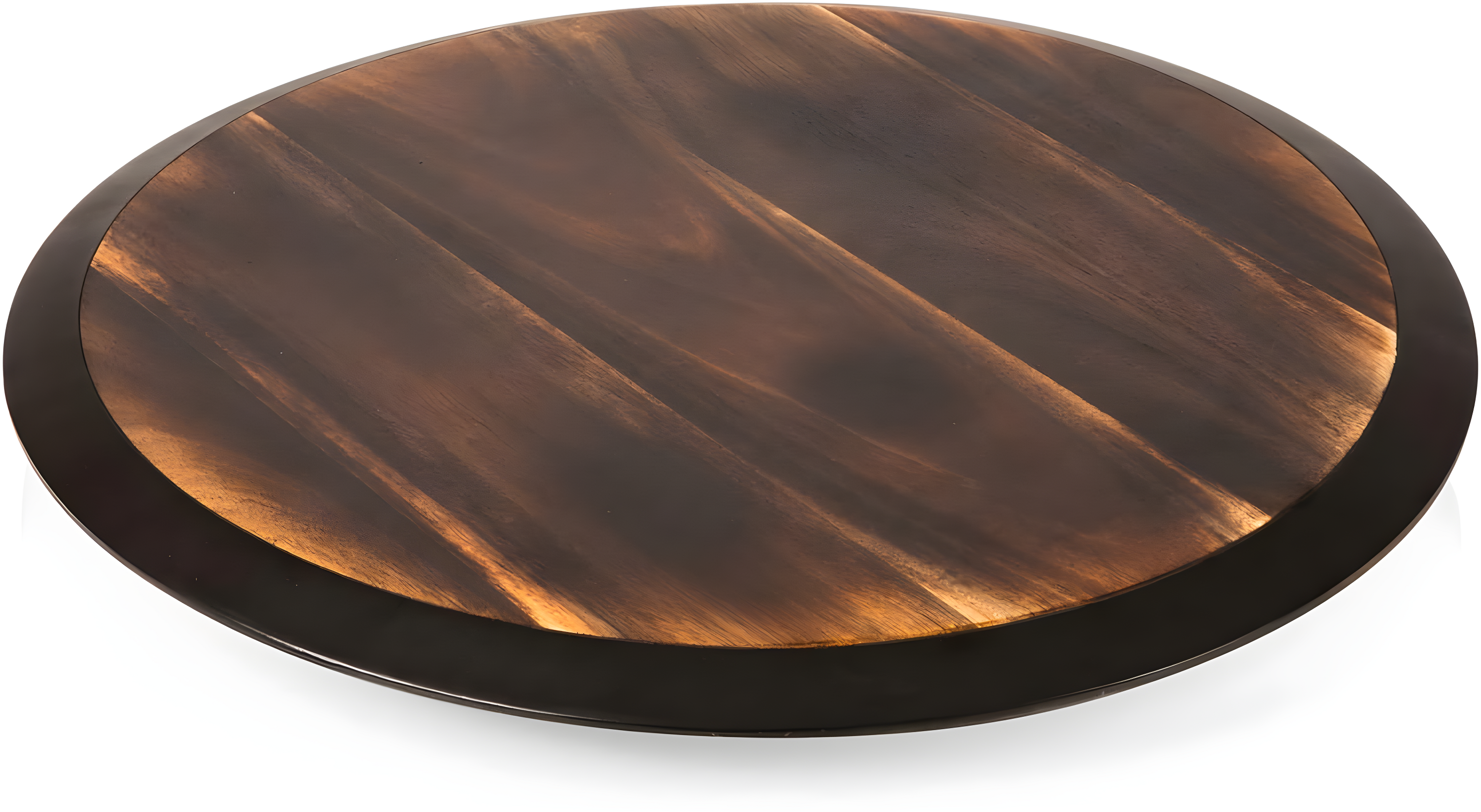 Picnic Time Lazy Susan Fire Acacia Wood Serving Tray: Round Brown Easy-To-Spin Design, 18" Diameter