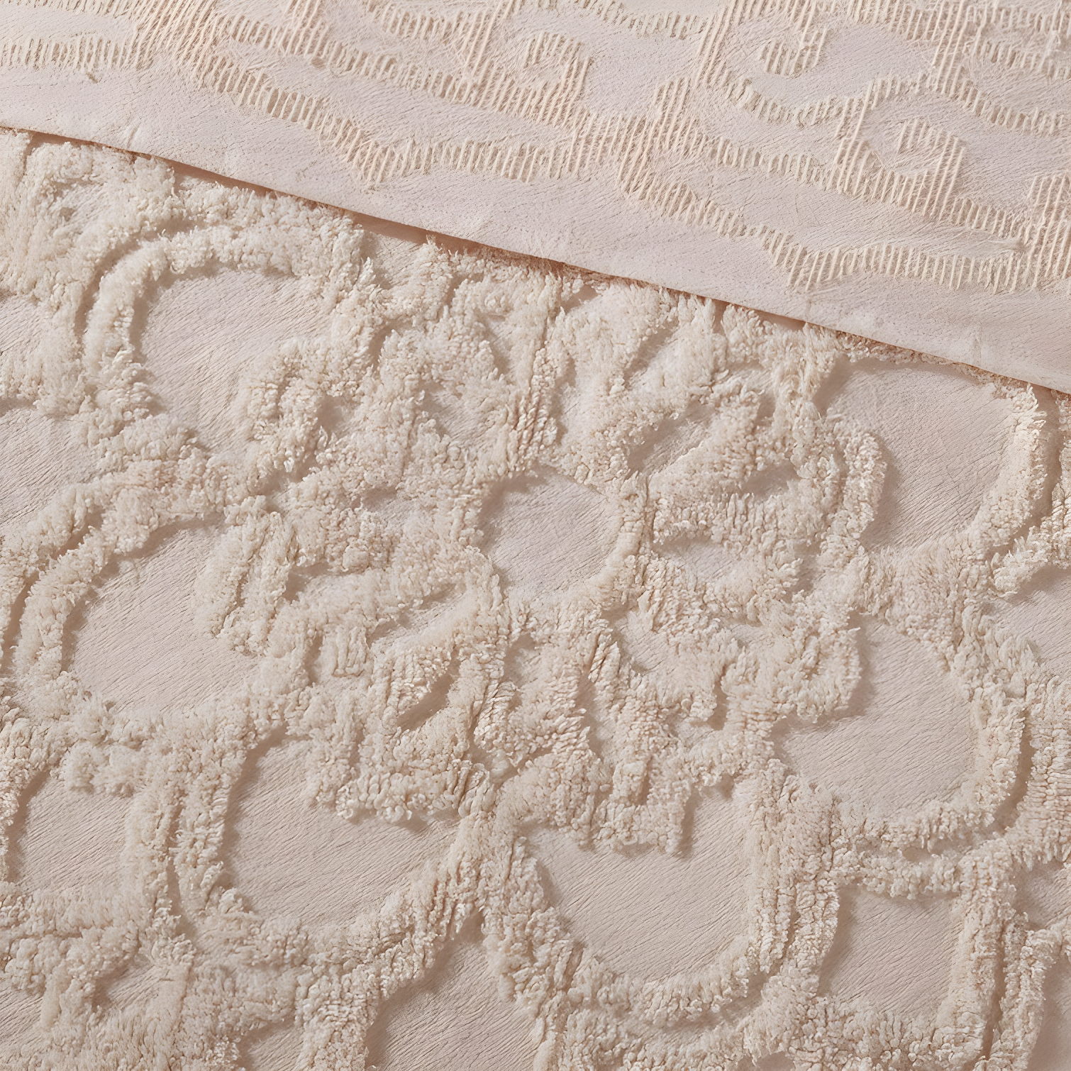Laetitia Tufted Chenille Cotton Medallion Fringe Coverlet Set